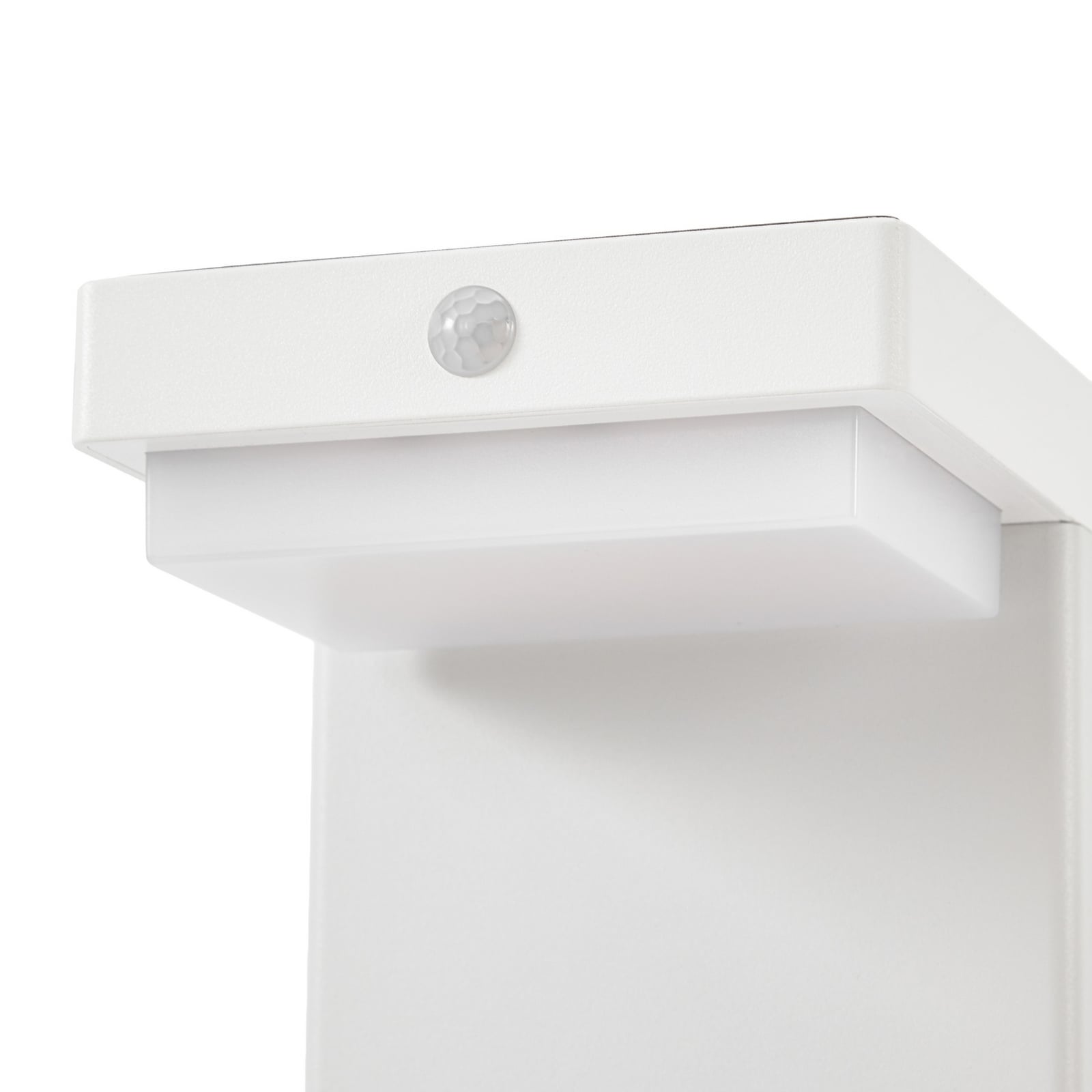 Eleazar LED solárne podlahové svietidlo, biele, hliník, senzor - Lindby