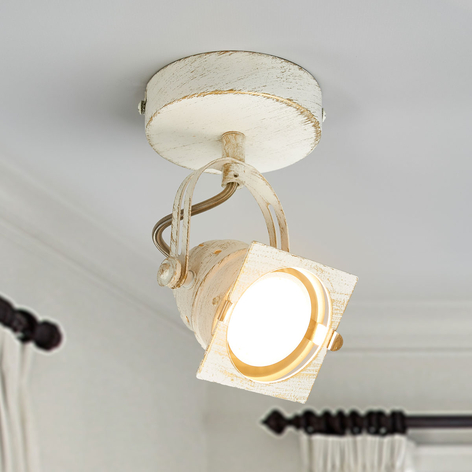 White Janek spotlight with a GU10 bulb