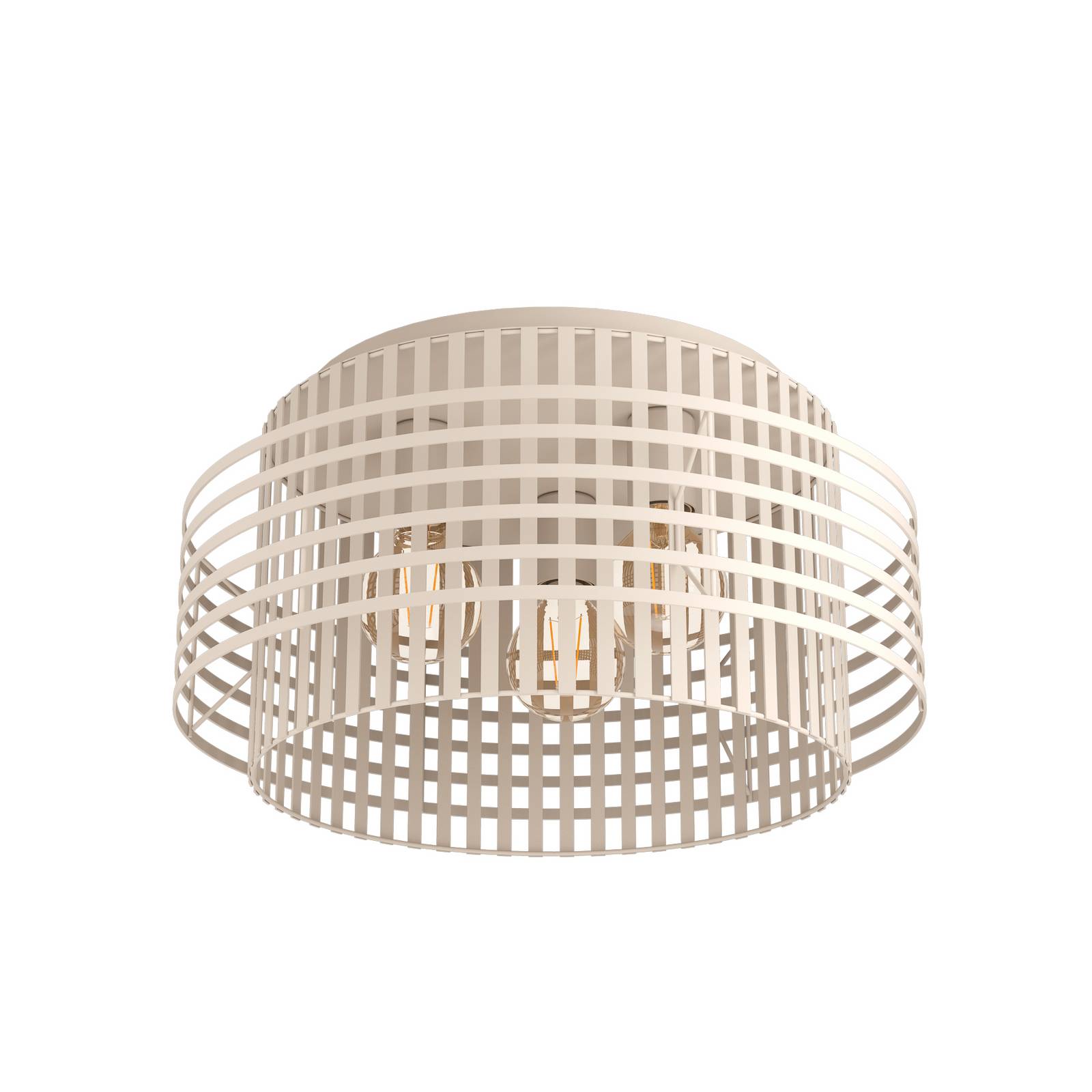 Eglo - Deckenlampe Oltamar runde Deckenleuchte bündige Wohnzimmerlampe aus Metall in Sandfarben Lampe Decke Wohnzimmer elegante Aufbaulampe mit