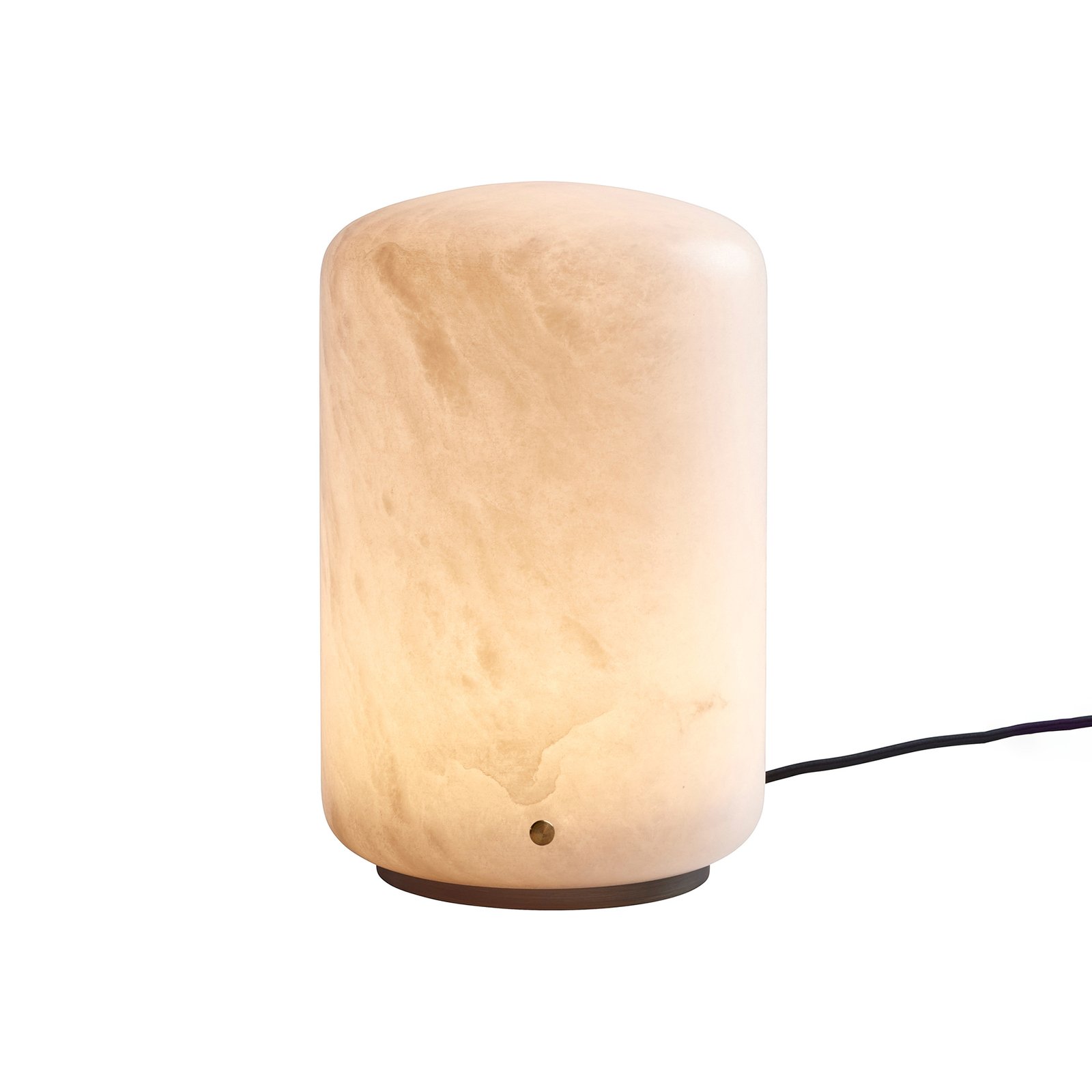 Capsule LED table lamp, alabaster, 30.2 cm high