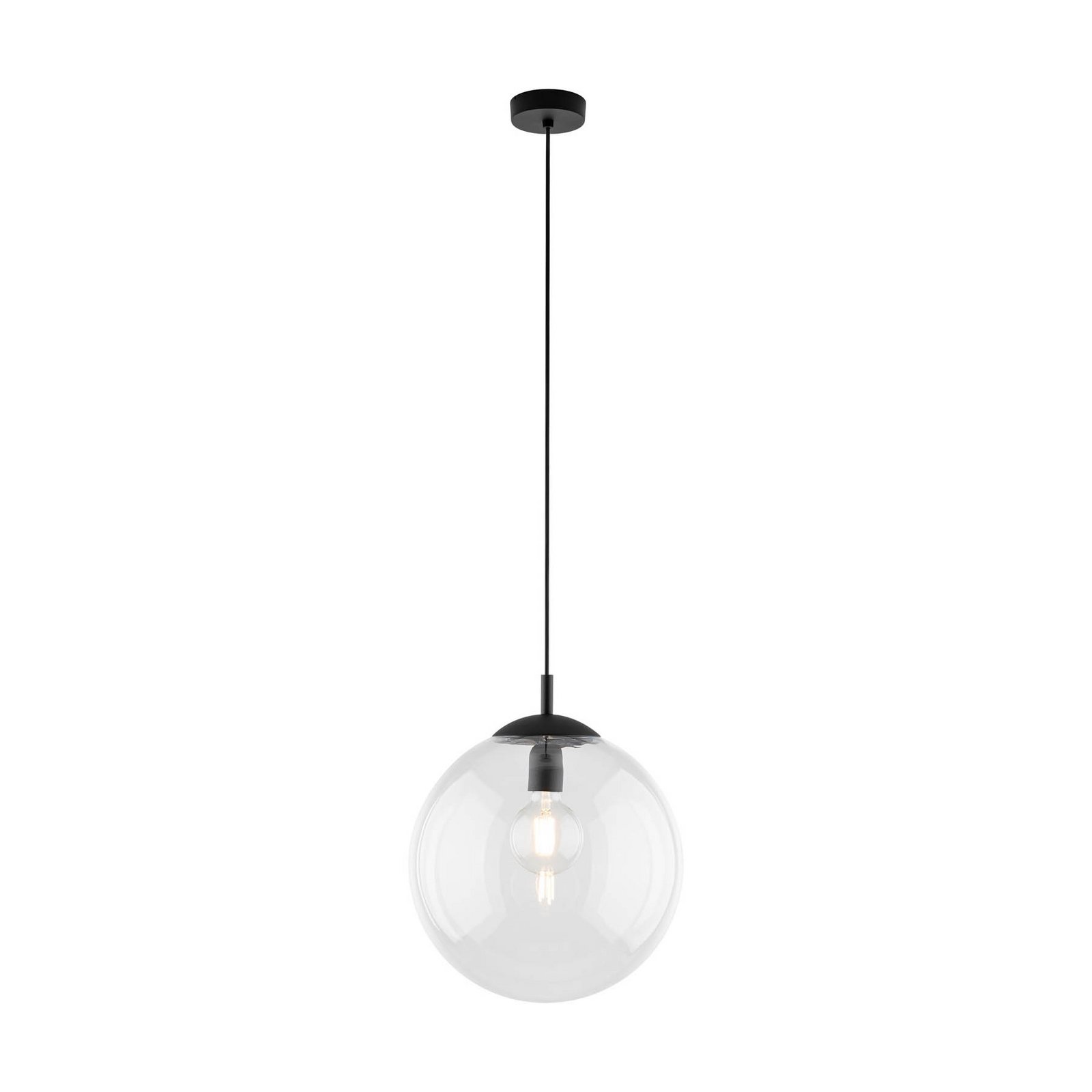 Esme hengelampe, Ø 35 cm, transparent, glass, globe, E27