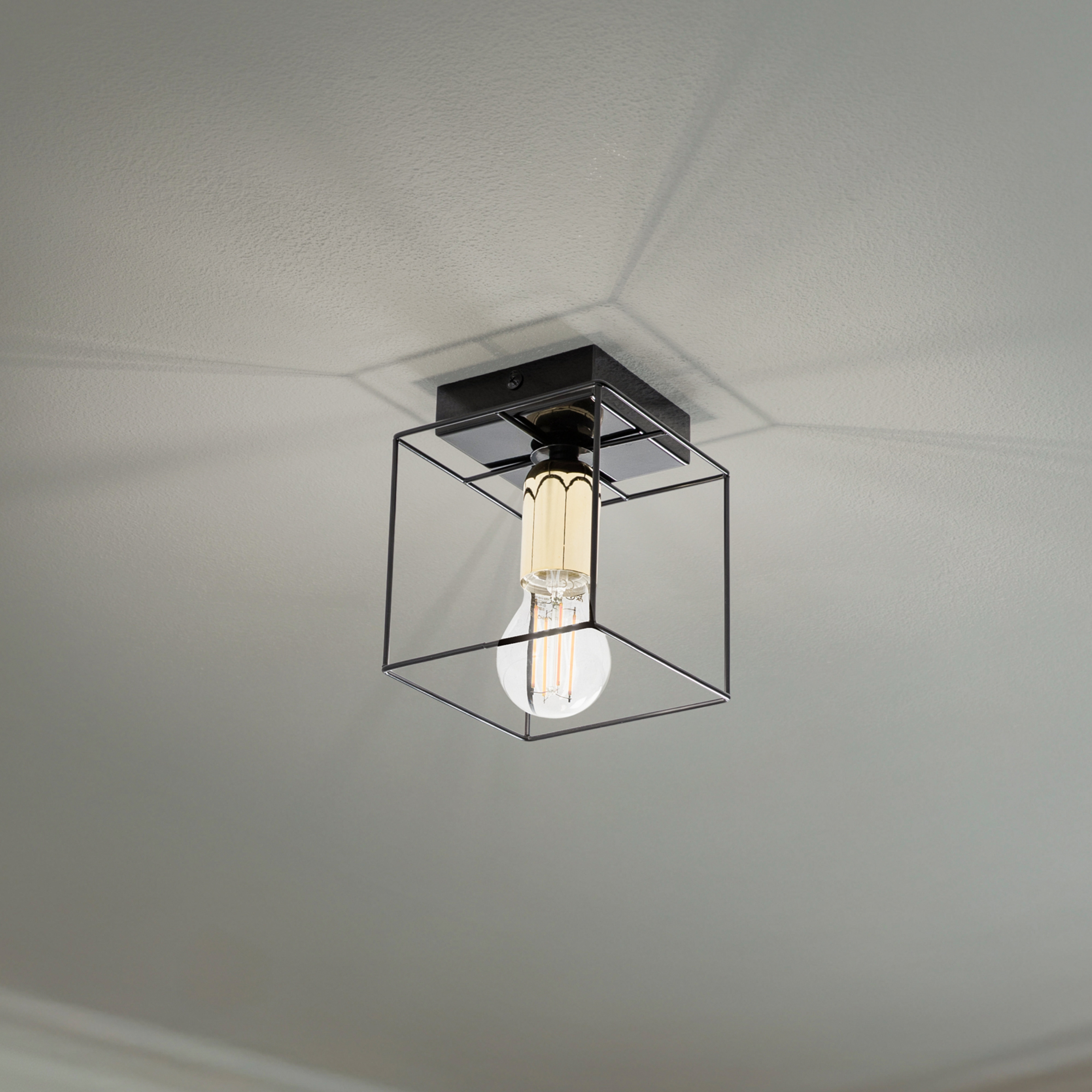 Euluna Mika Deckenleuchte schwarz/gold einflammig