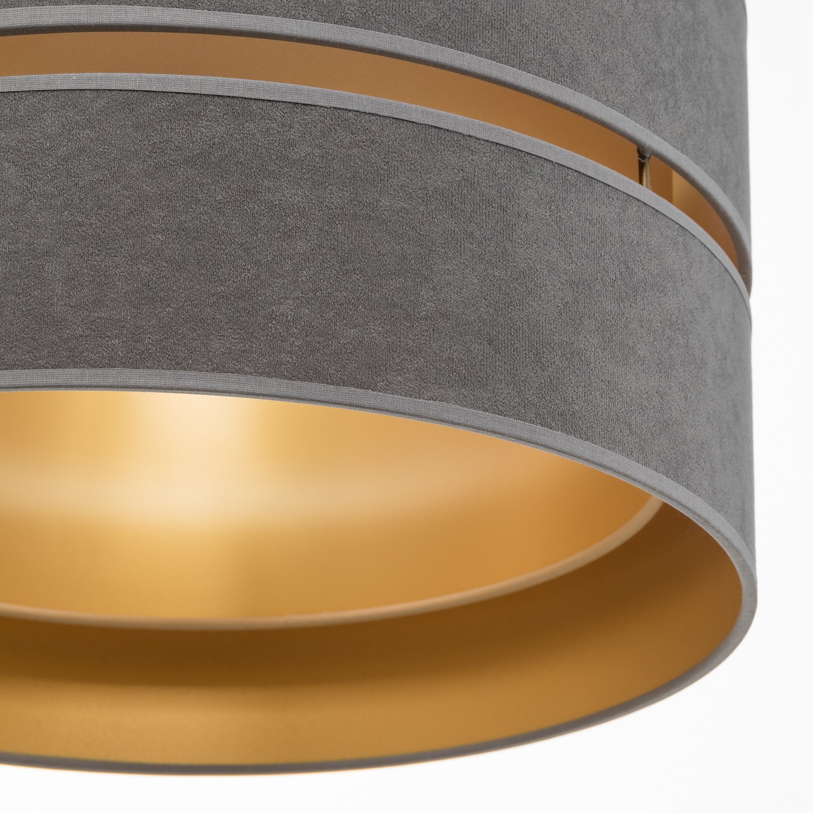 Lámpara colgante Duo, gris/oro, Ø40cm 1 luz