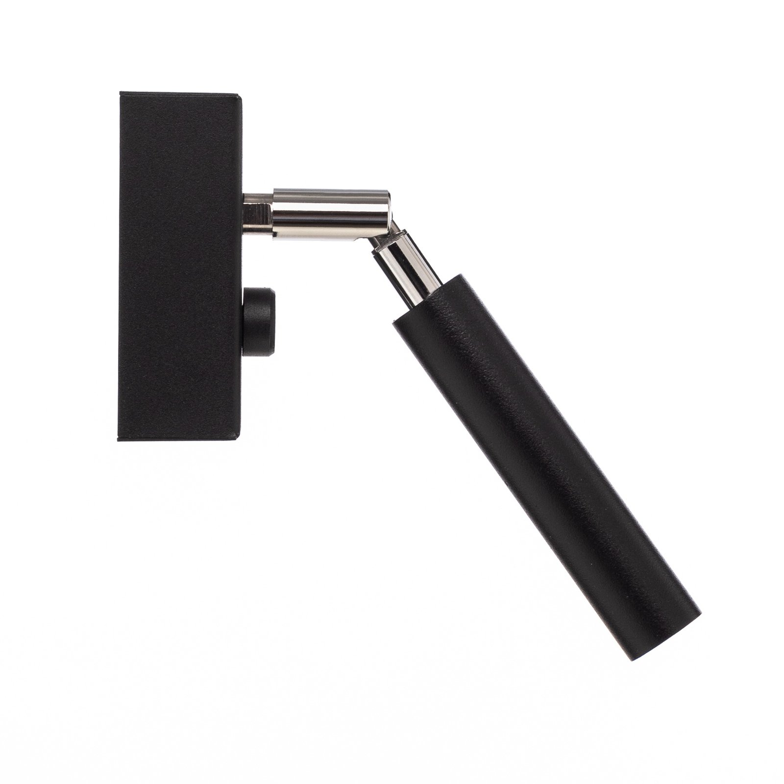 Euluna Nicanor wall spotlight, black/chrome