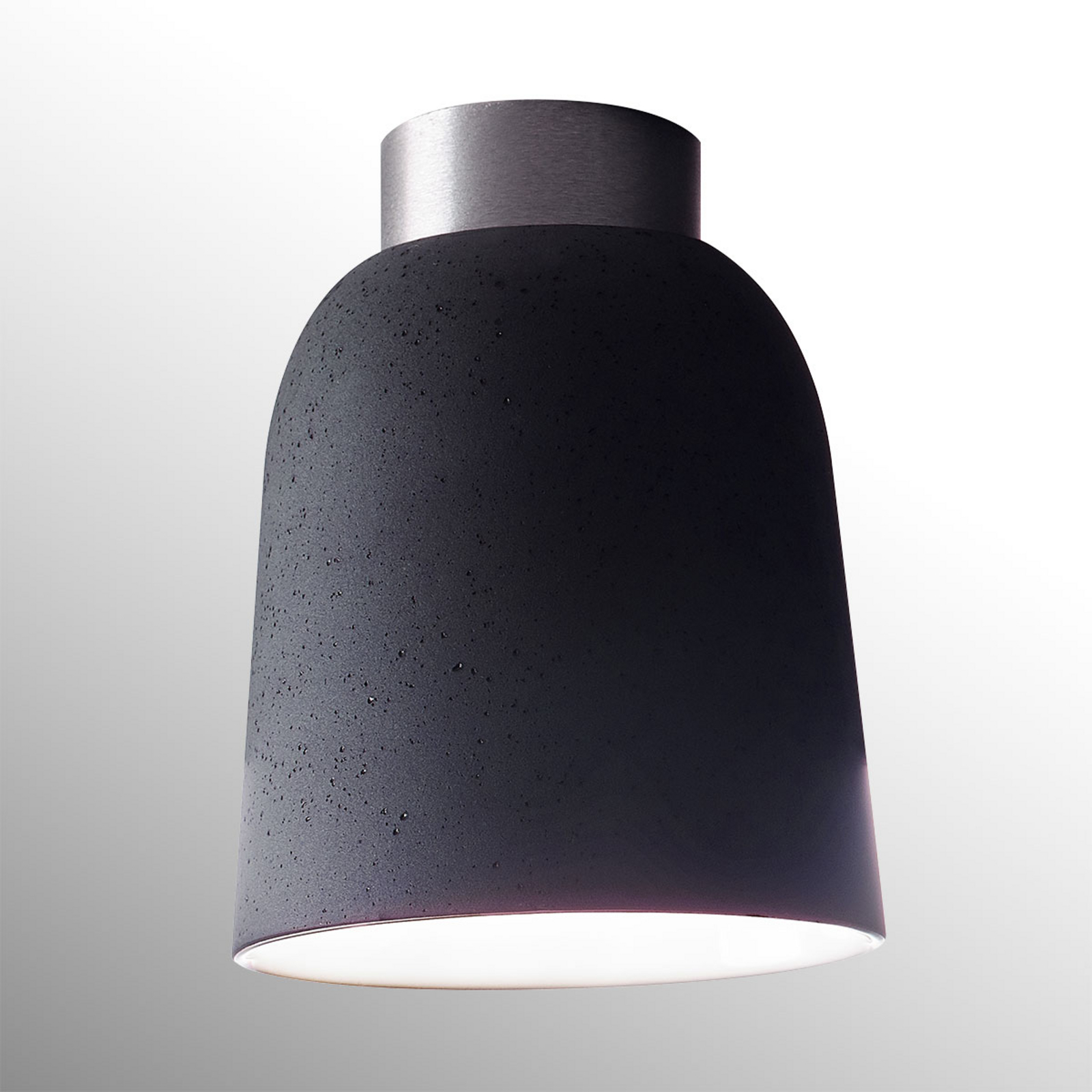 Casablanca Clavio - ceramic ceiling light, grey, for Living / Dining Room, aluminium, ceramic, E27, 40 W, energy efficiency: A++, H: 15 cm