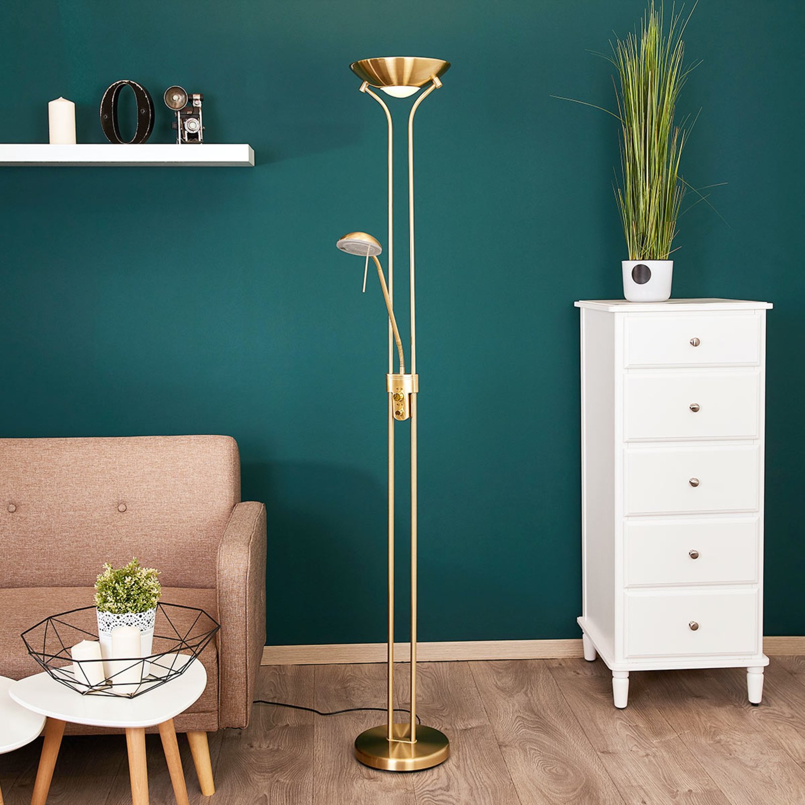 Josefin LED Lampa Podłogowa Brass - Lindby