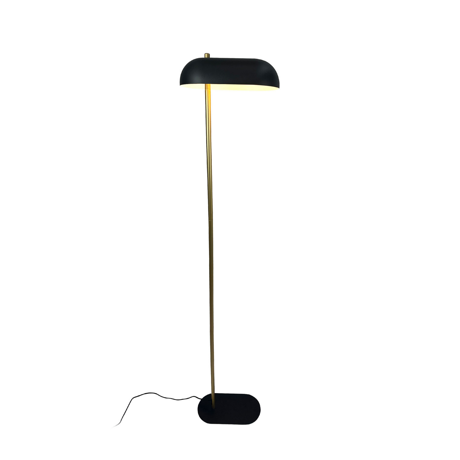Lampe sur pied Dyberg Larsen Arch, noir/laiton, 143 cm