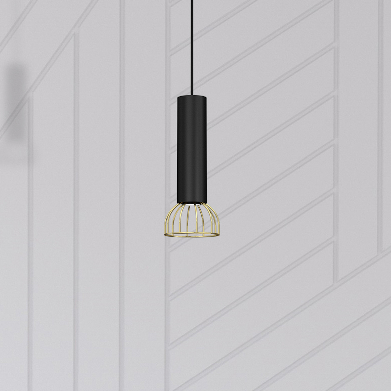 Hanglamp Danjel 1-lamp zwart/goud