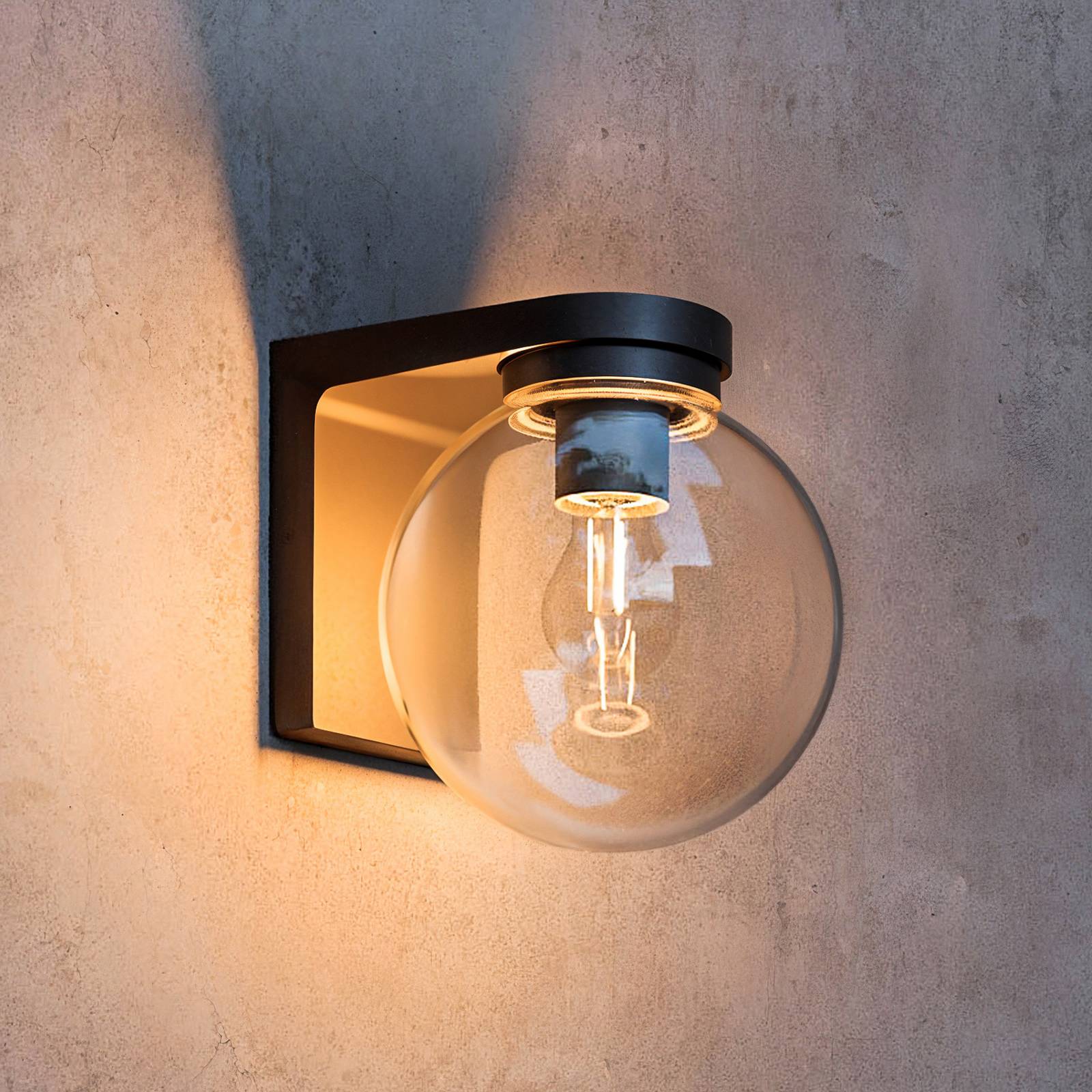 Applique d'extérieur Philips Ulio, noire, en métal, IP44, E27