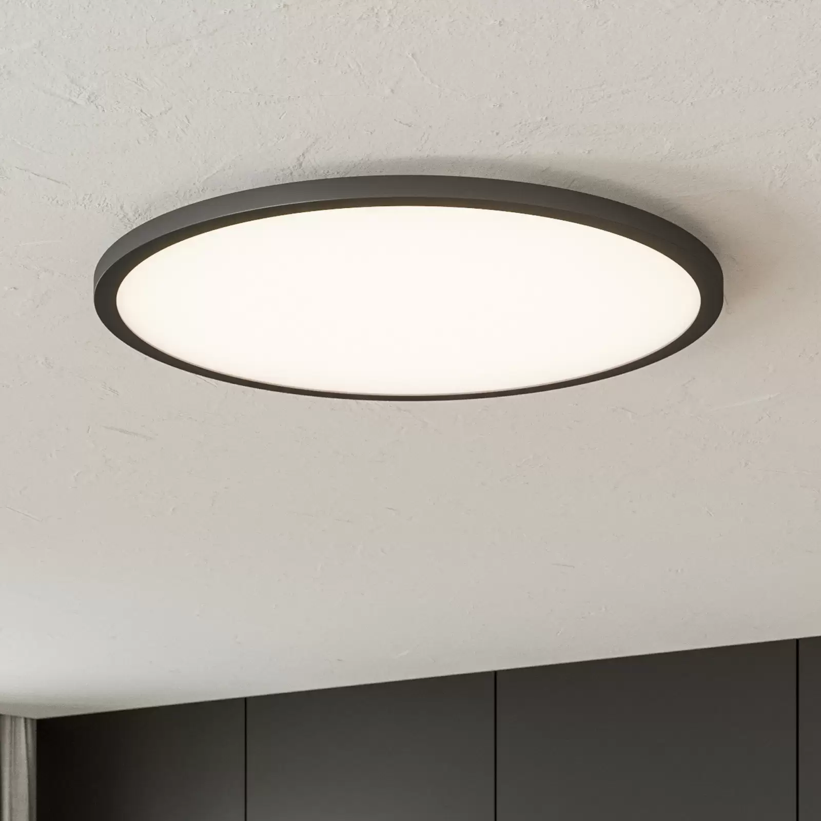 LED-Deckenlampe Tuco CCT, dimmbar, schwarz 50 cm Ø