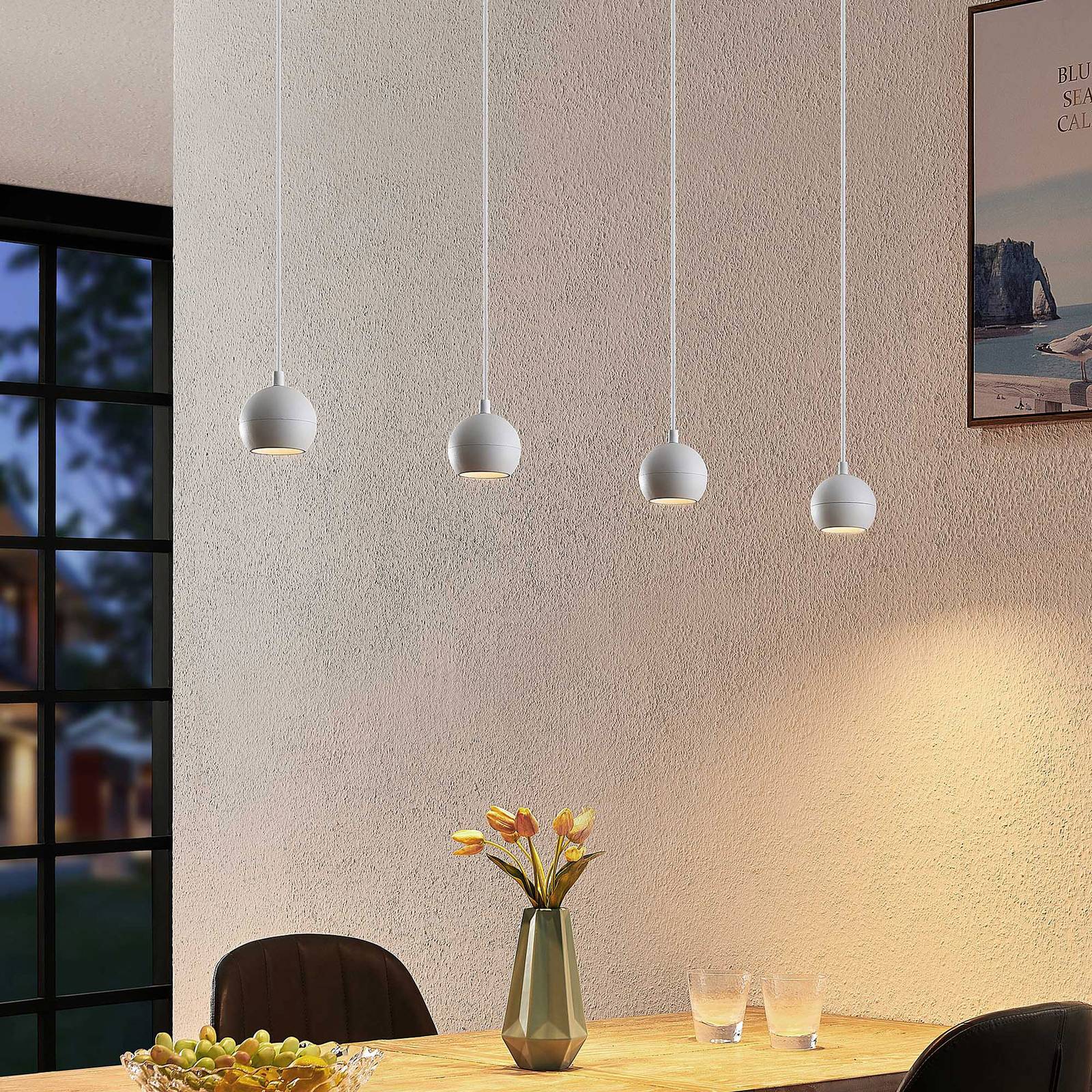 Arcchio Renko hanglamp, 4-lamps, wit