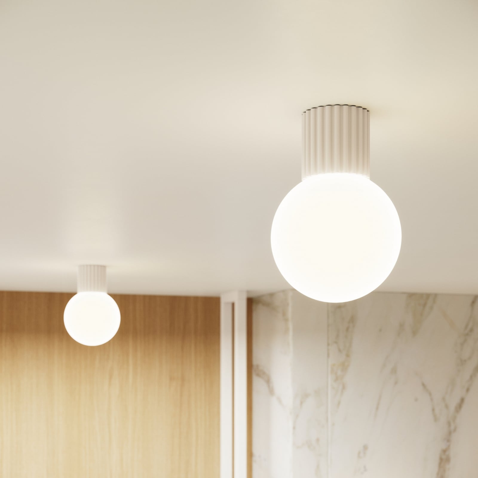 ORBI zidna svjetiljka, bež, staklo/metal, Ø 12 cm IP44 G9 - SOLLUX