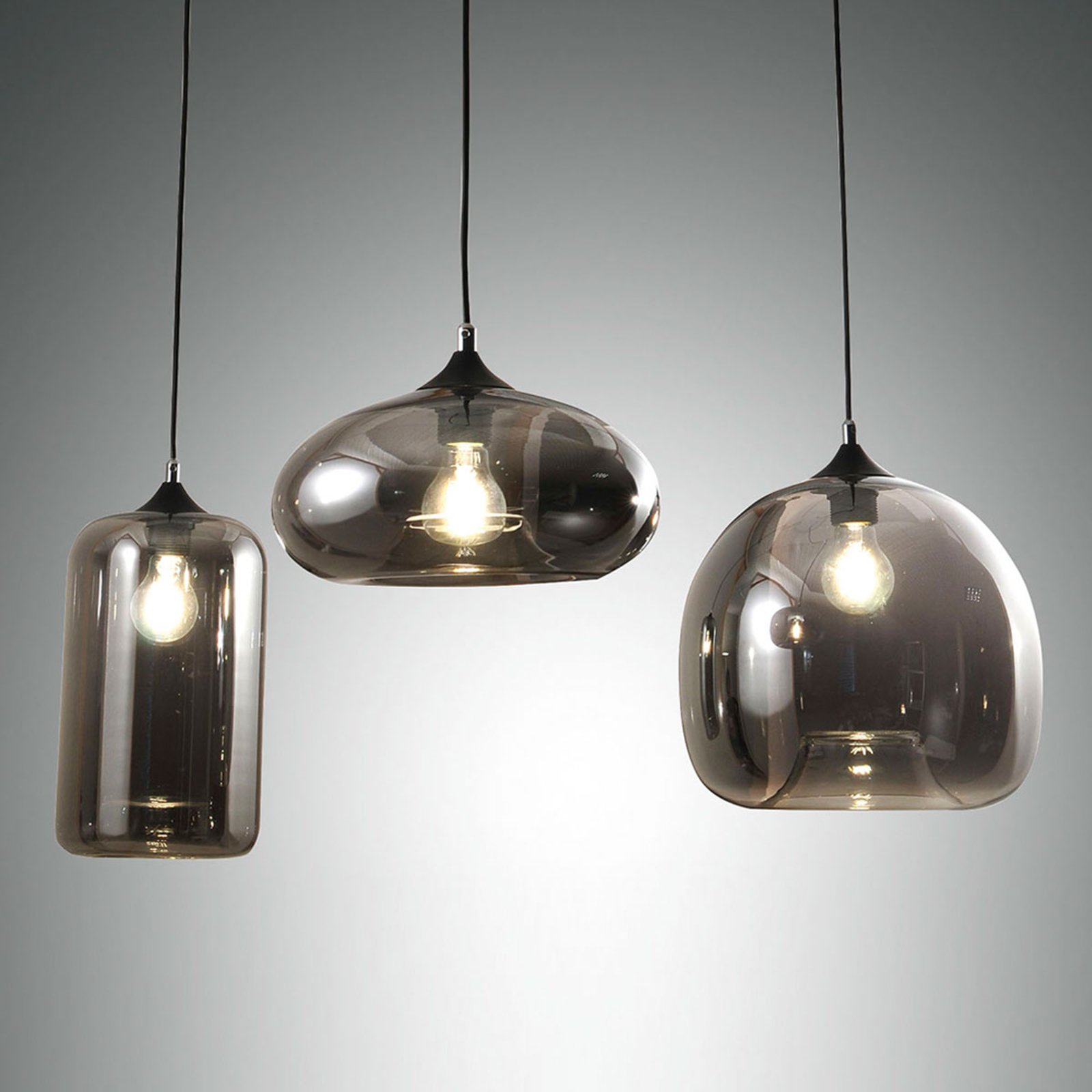 Hanglamp Fiona grijs-transparant