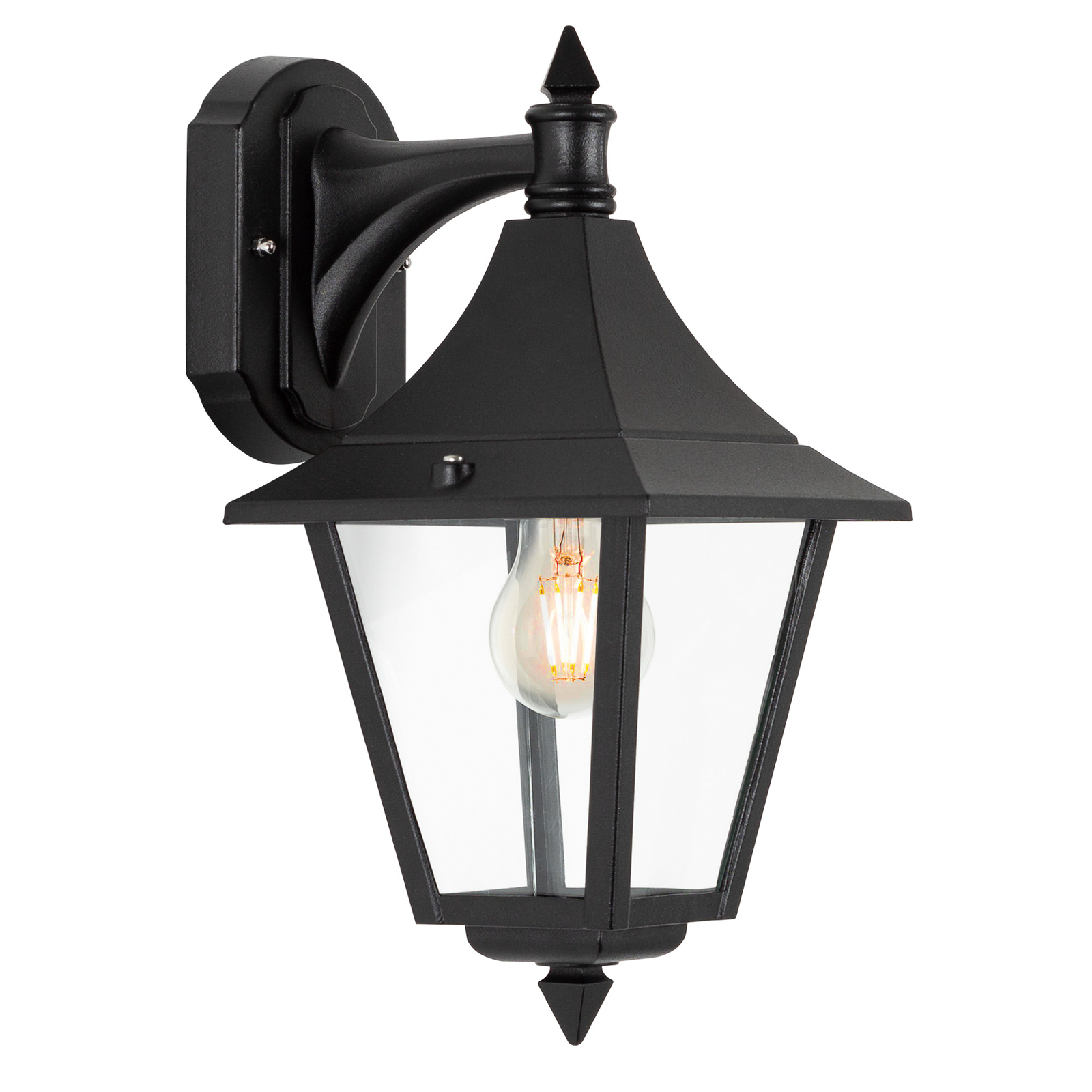 Livorno outdoor wall light, black, socket below