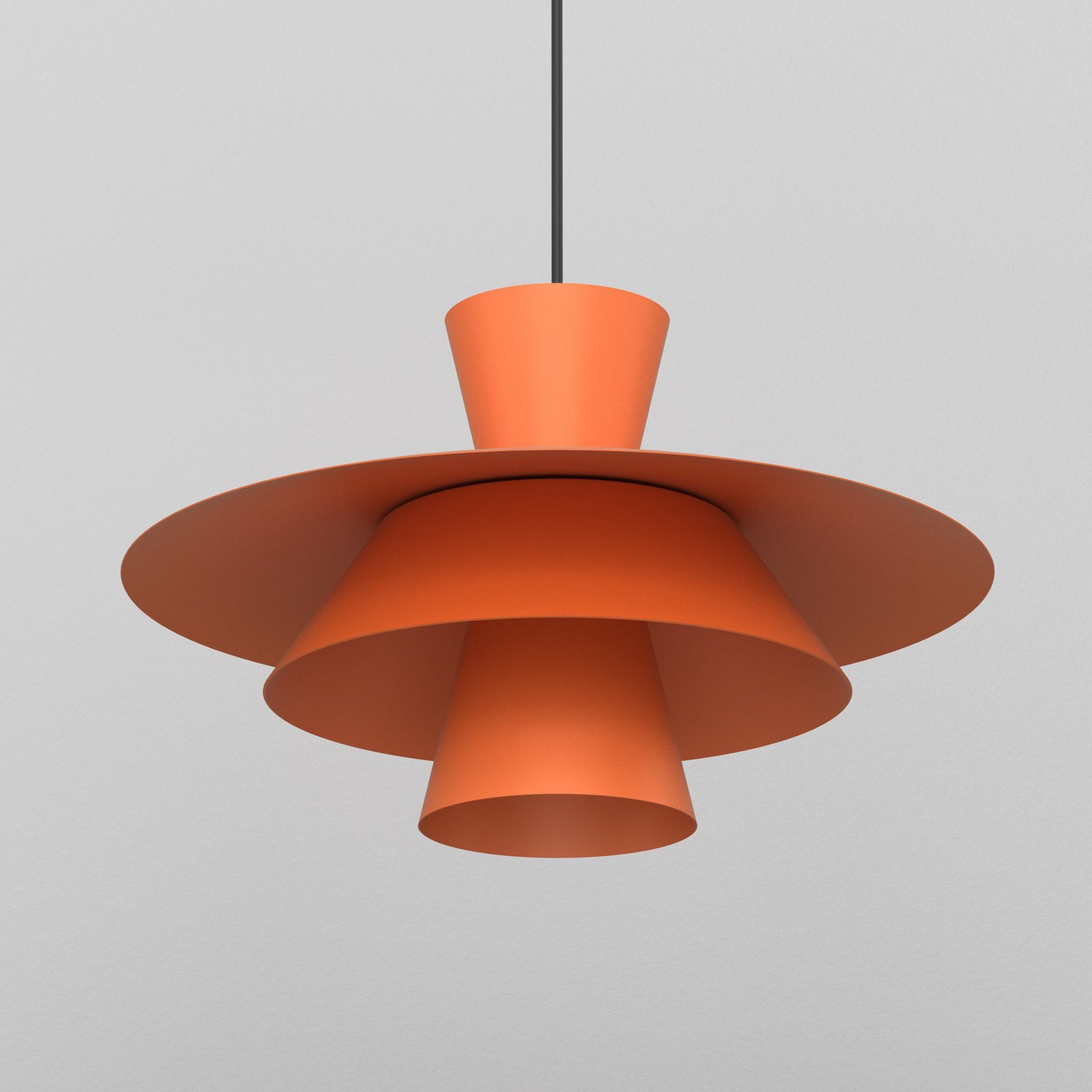 Hängeleuchte Plato, orange, Metall, Ø 38 cm, E27