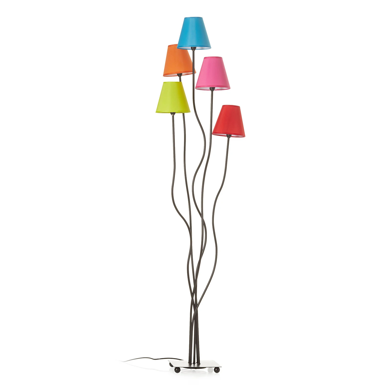 Tekstilna podna lampa Colori 5 žarulja šarena