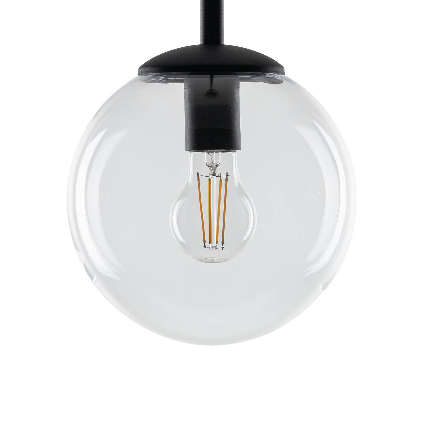 Lampada a sospensione Esme, Ø 30 cm, trasparente, vetro, sfera, E27