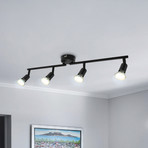 Plafondlamp Jade, zwart, 4-lamps, GU10 LED, 3.000 K