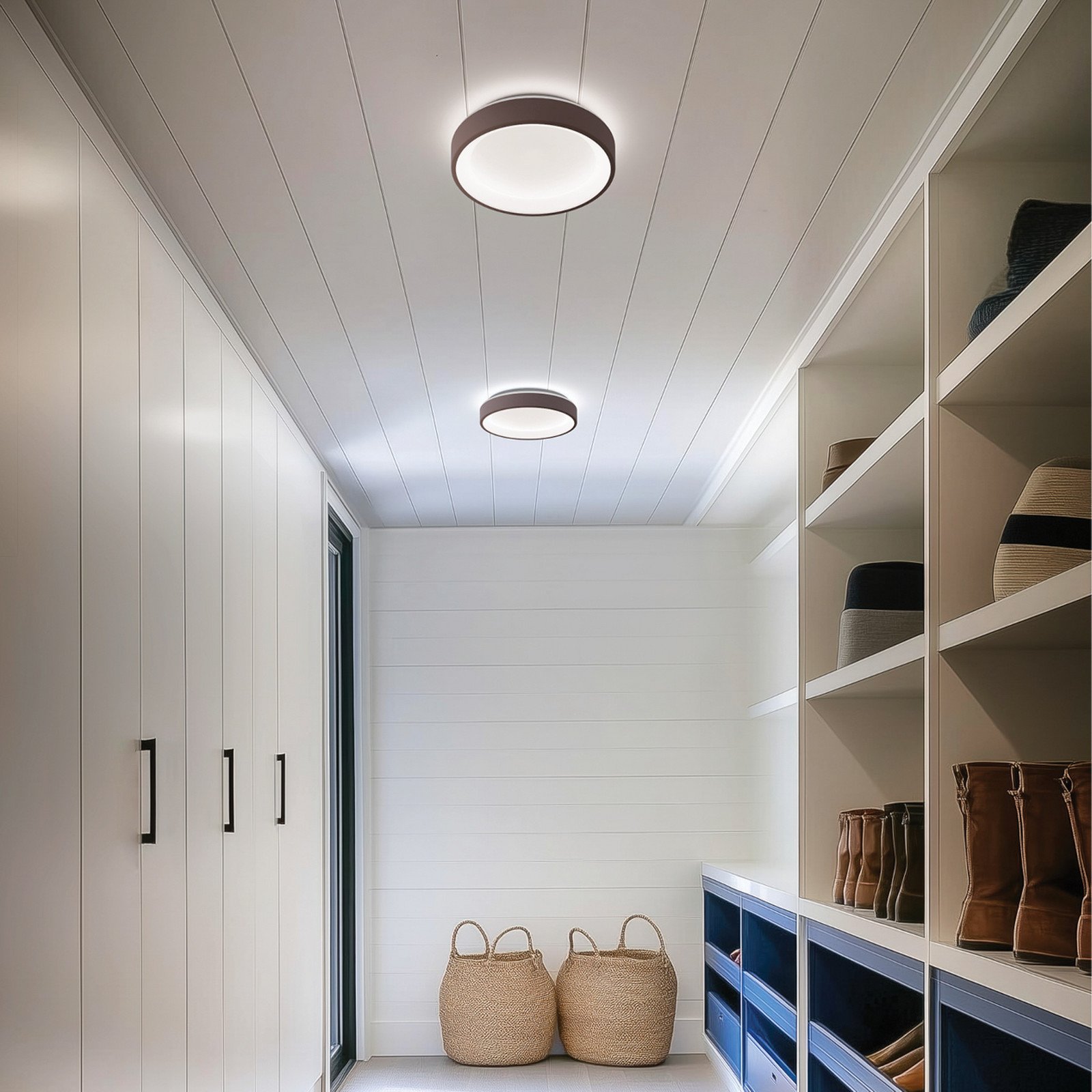 Linea Light Aplică LED Iside maro metal Ø 35 cm IP40 - Camera de zi / sufragerie - Modern - maro închis