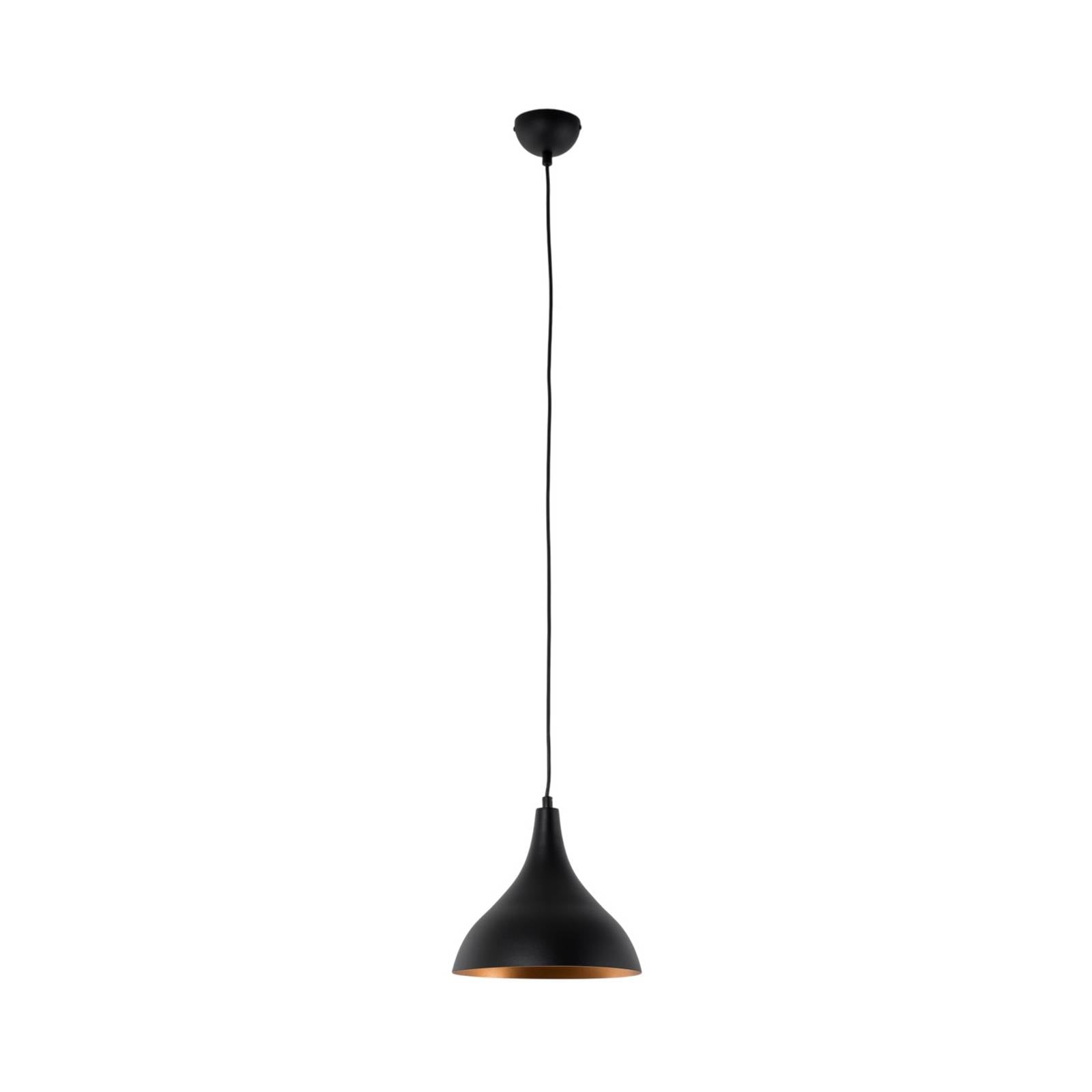 Hängeleuchte Berceste, schwarz/kupfer, Ø 22 cm, Eisen
