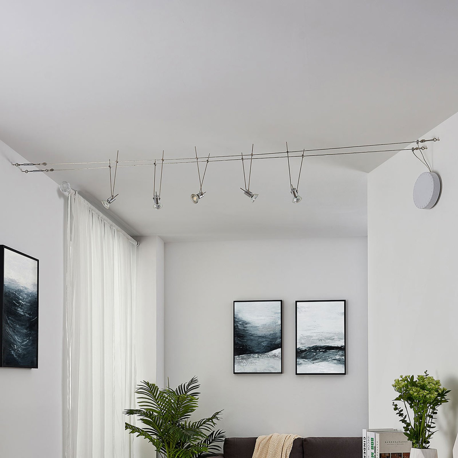 Marno 5 Wire Spot/Plafonnier Chrome/Silver - Lindby