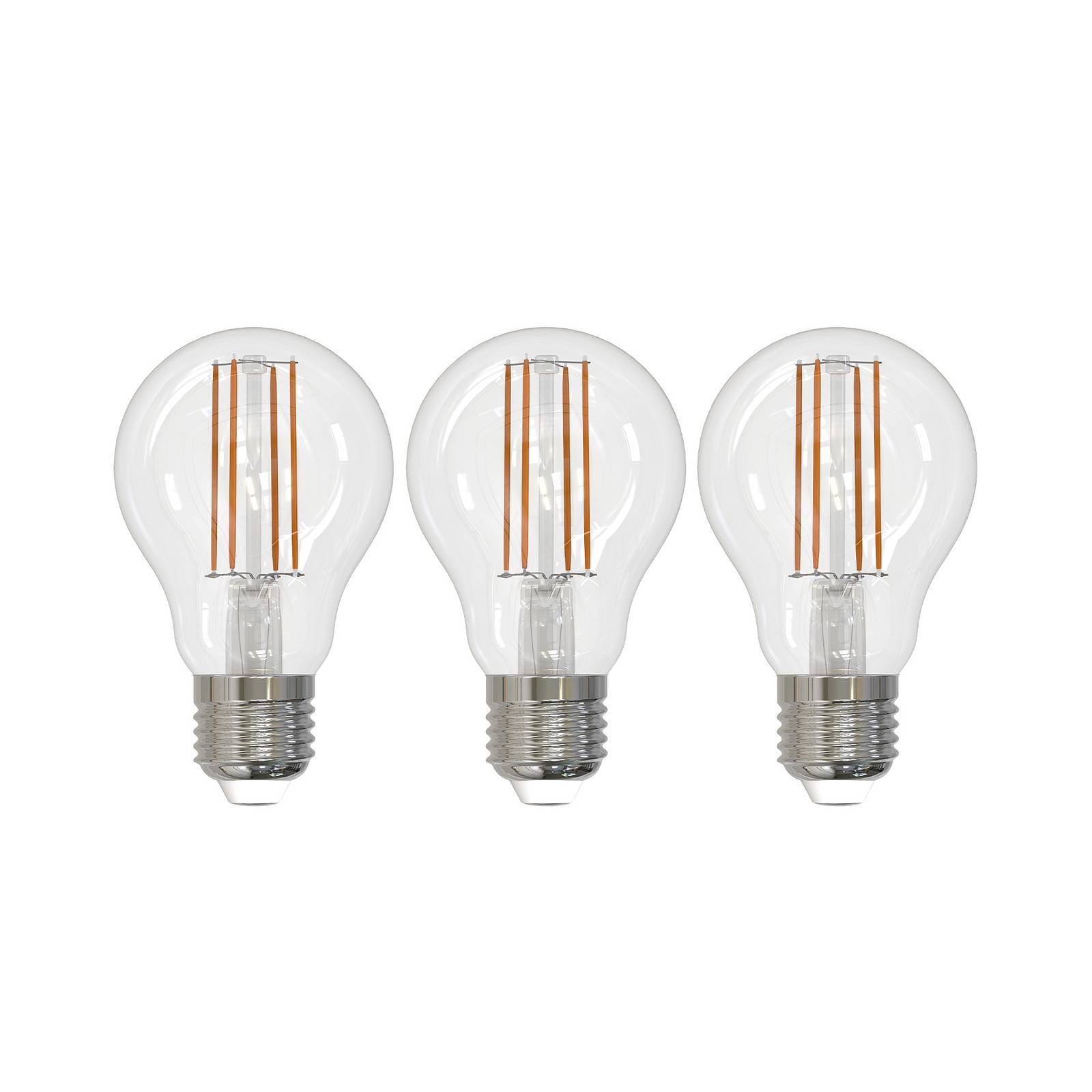 LED-Leuchtmittel E27 Filament 6W klar 2.700K dimmbar 3er-Set