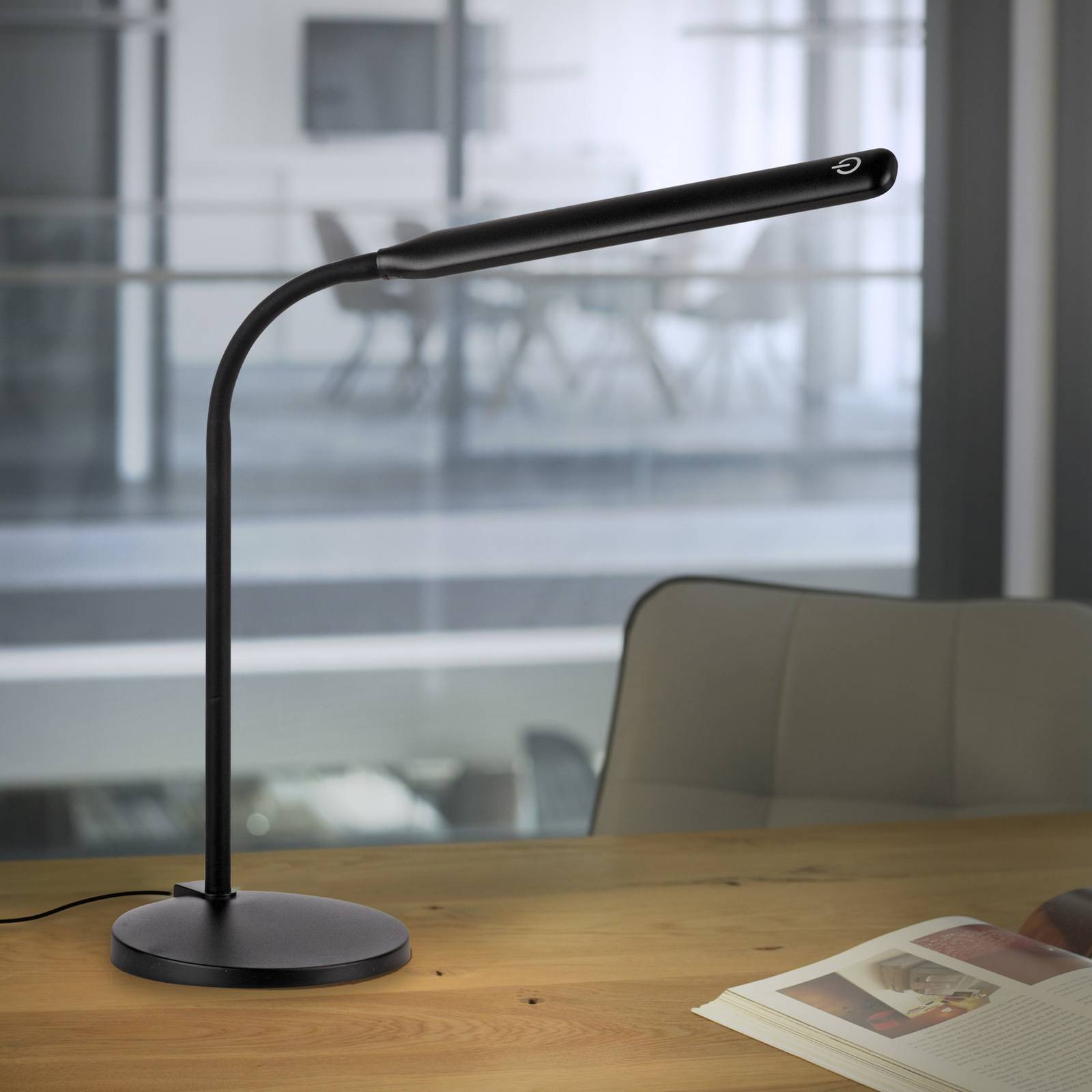 JUST LIGHT. Lampe de table LED Elly ABS CCT intensité variable noir