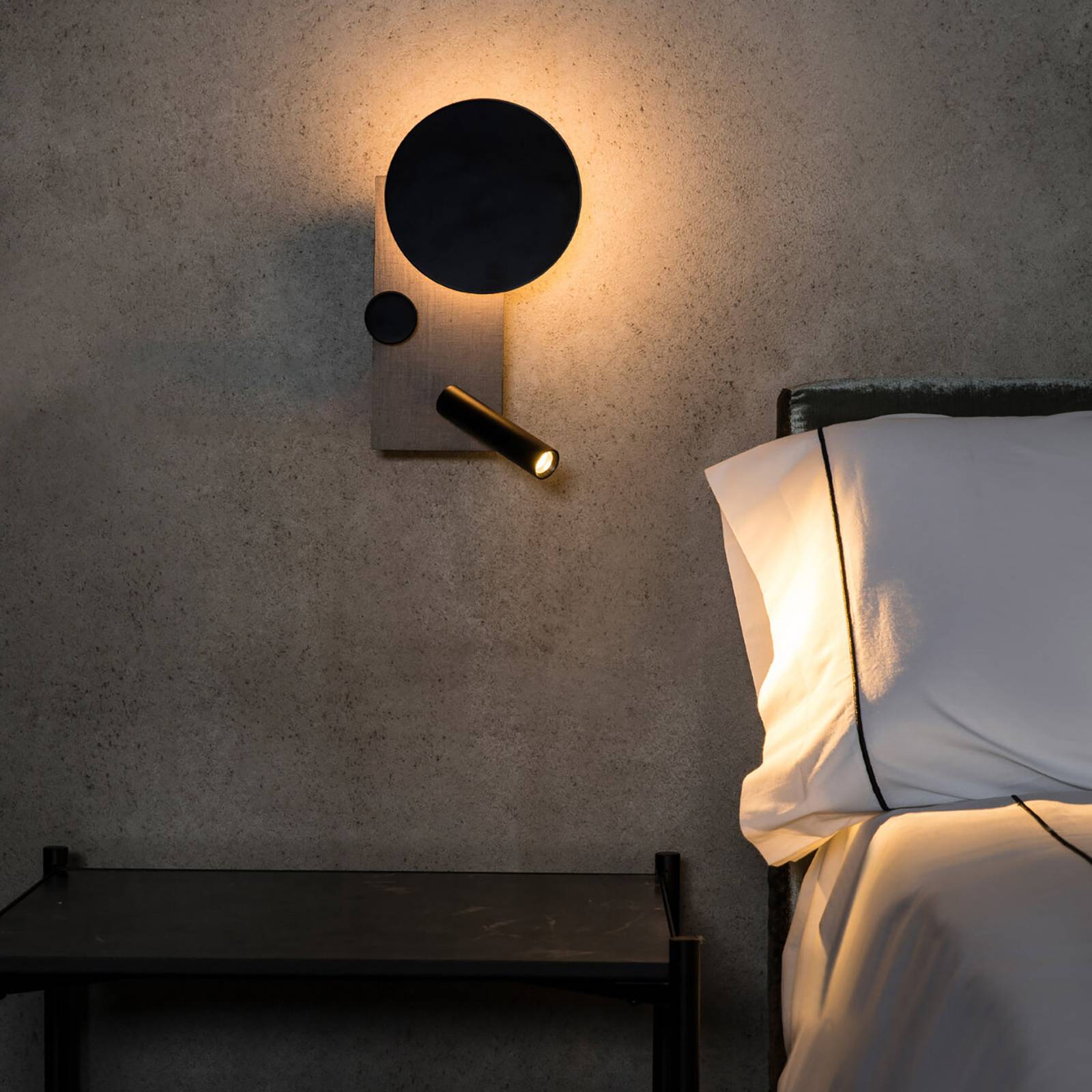 Photos - Chandelier / Lamp FARO BARCELONA Klee LED wall light, grey, left variant 