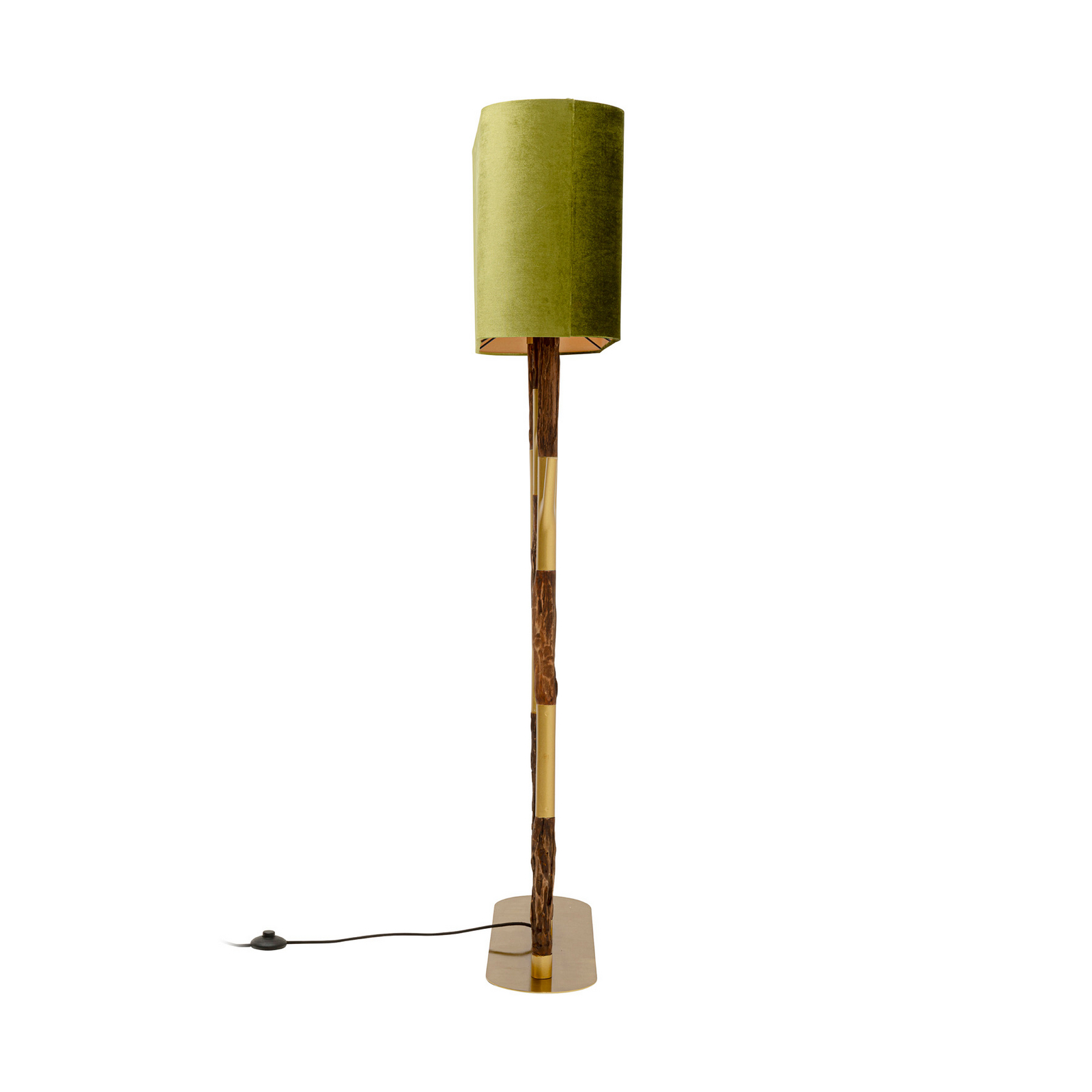 Lampe sur pied KARE Twig, vert/doré, 154 cm, E27