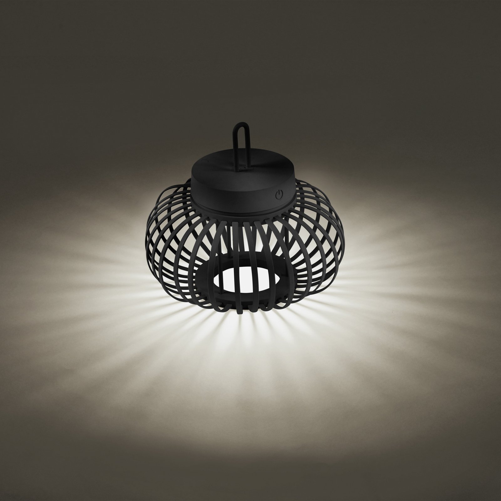 JUST LIGHT. Akuba rechargeable LED table lamp black 22 cm bamboo