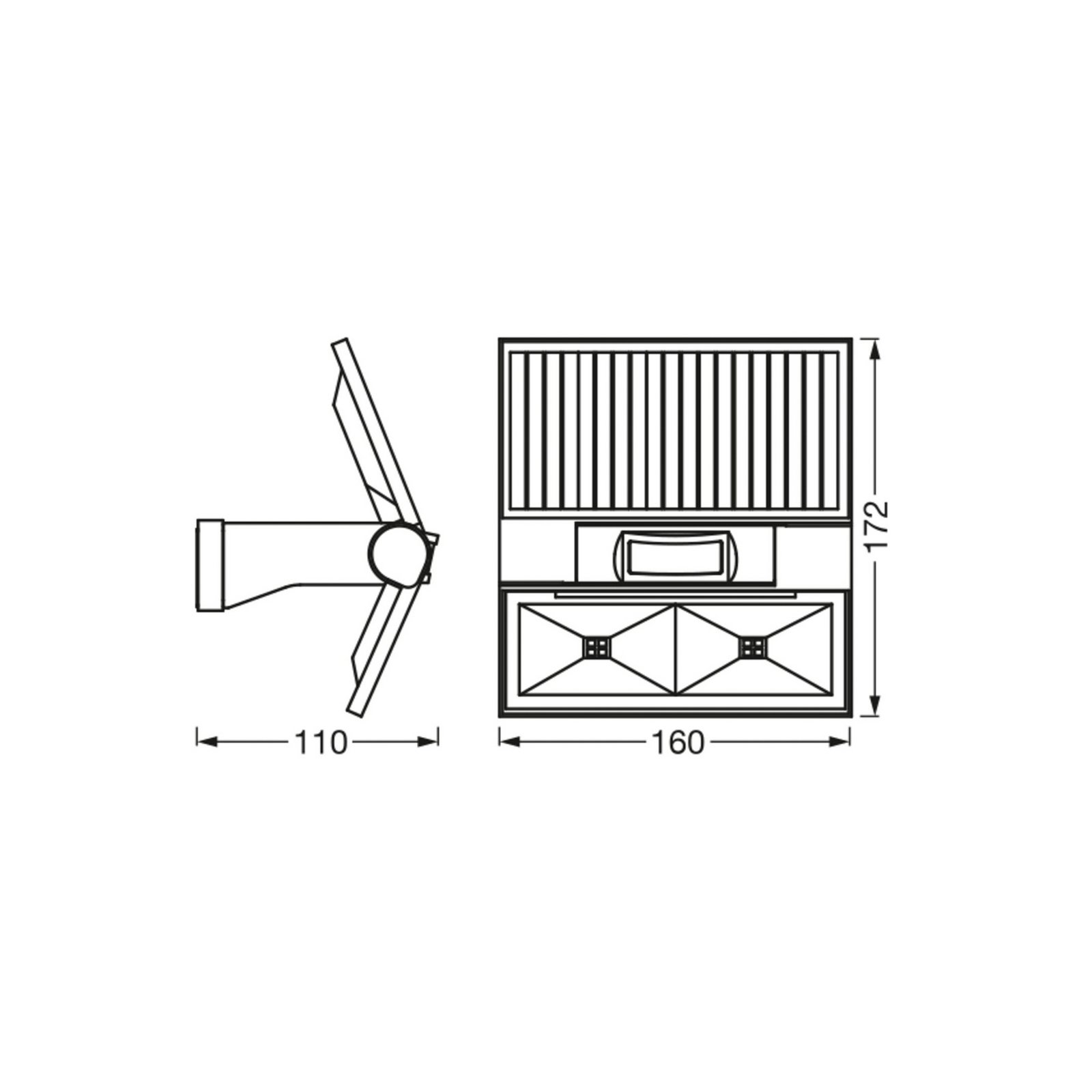 OSRAM LED-Solar-Wandlampe ENDURA STYLE DOUBLE, Sensor grafit