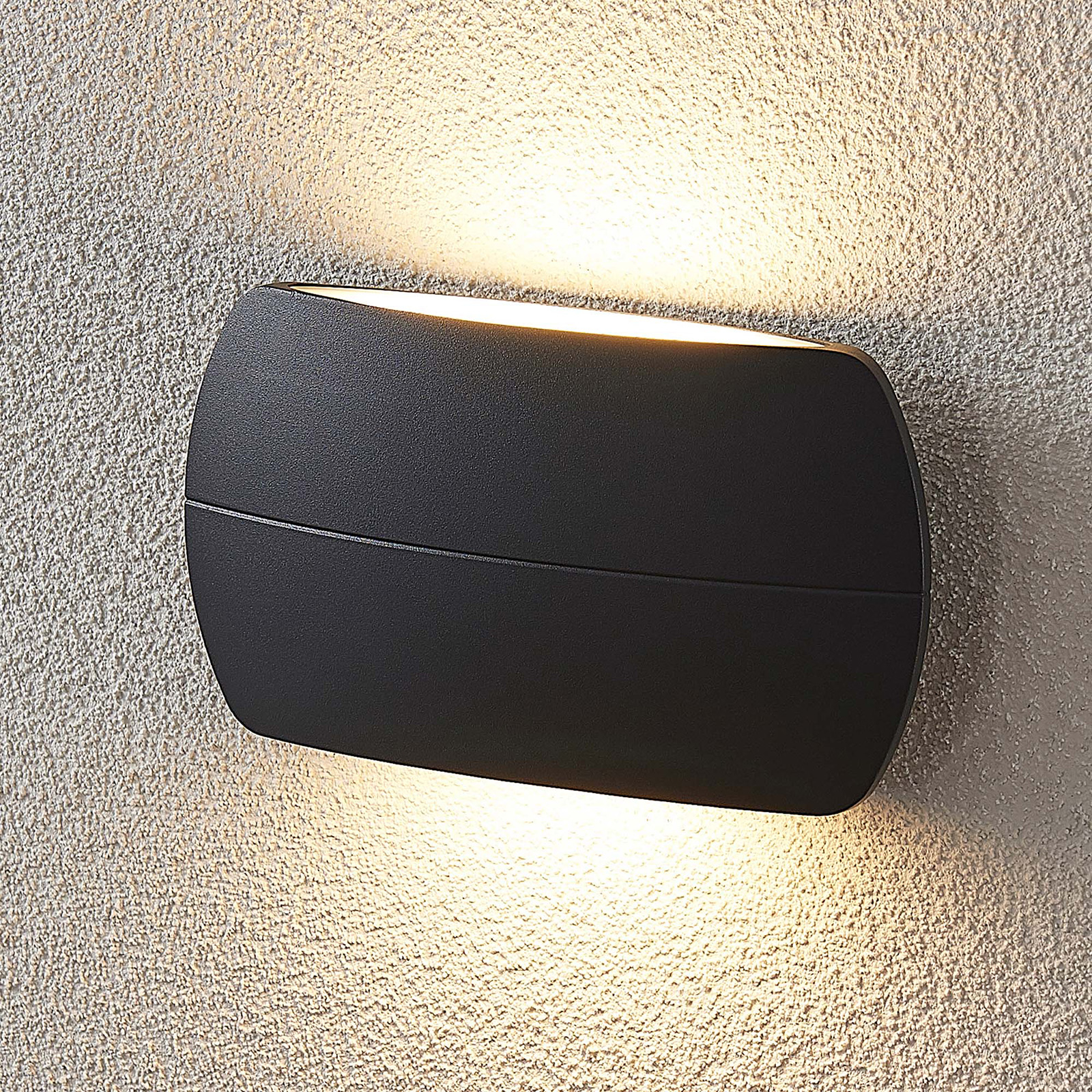 Viktoria LED outdoor wall light, dark grey, Lampenwelt.com, die-cast aluminium, polycarbonate, 5.5 W, energy efficiency: A+, W: 20 cm, H: 11 cm