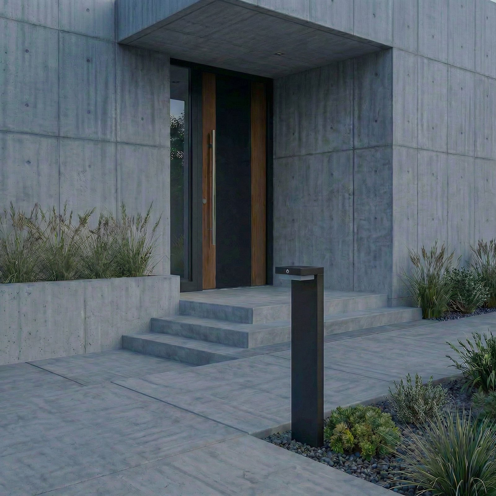 Lindby Eleazar LED pedestal light, black, aluminium, sensor