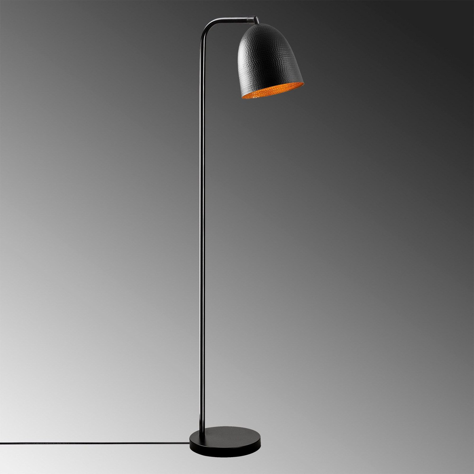 Tattoo 4090 floor lamp, black, metal, height 120 cm