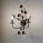 Aplique de pared Carolina, color bronce, 2 luces, hierro