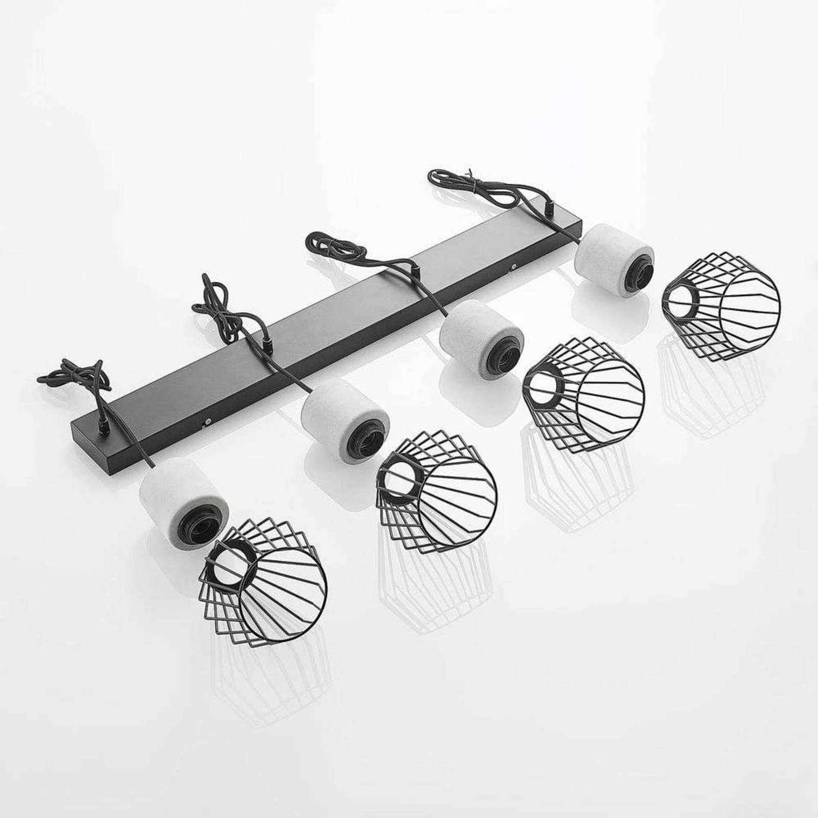 Tamalin 4 Pendant Black/Concrete - Lindby