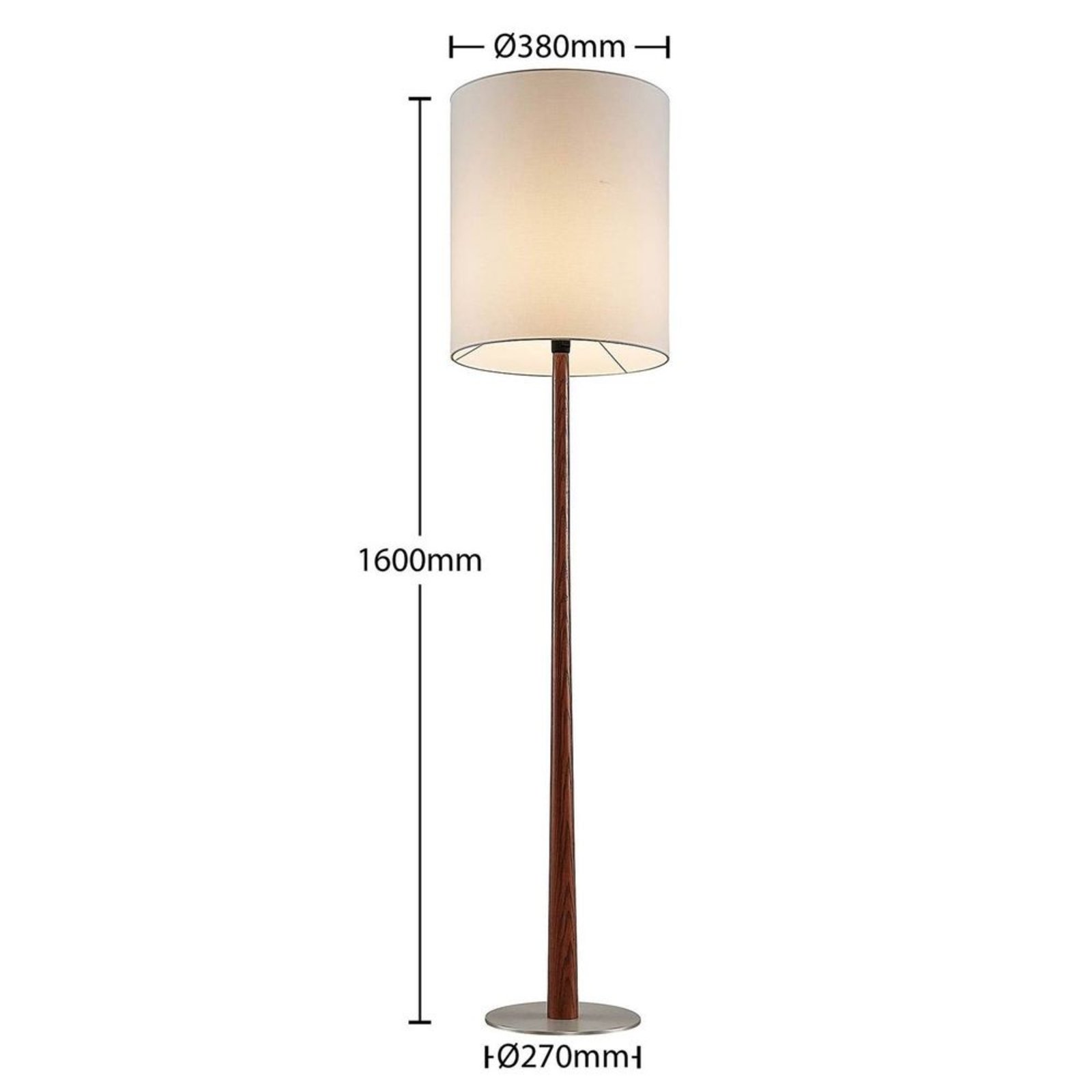 Lakira Állólámpa H160 White/Wood - Lucande
