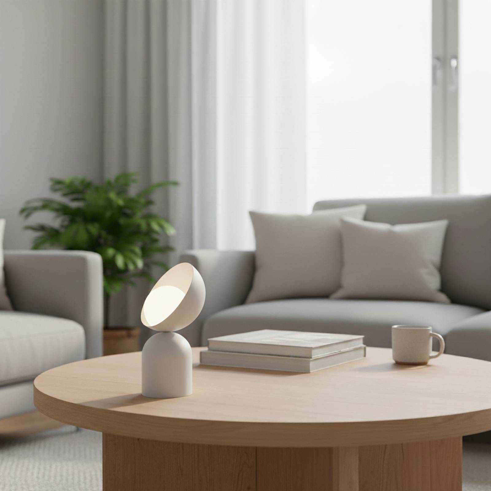 Tischleuchte Boto LN1, beige, Stahl/Glas, Höhe 31 cm, G9 günstig online kaufen