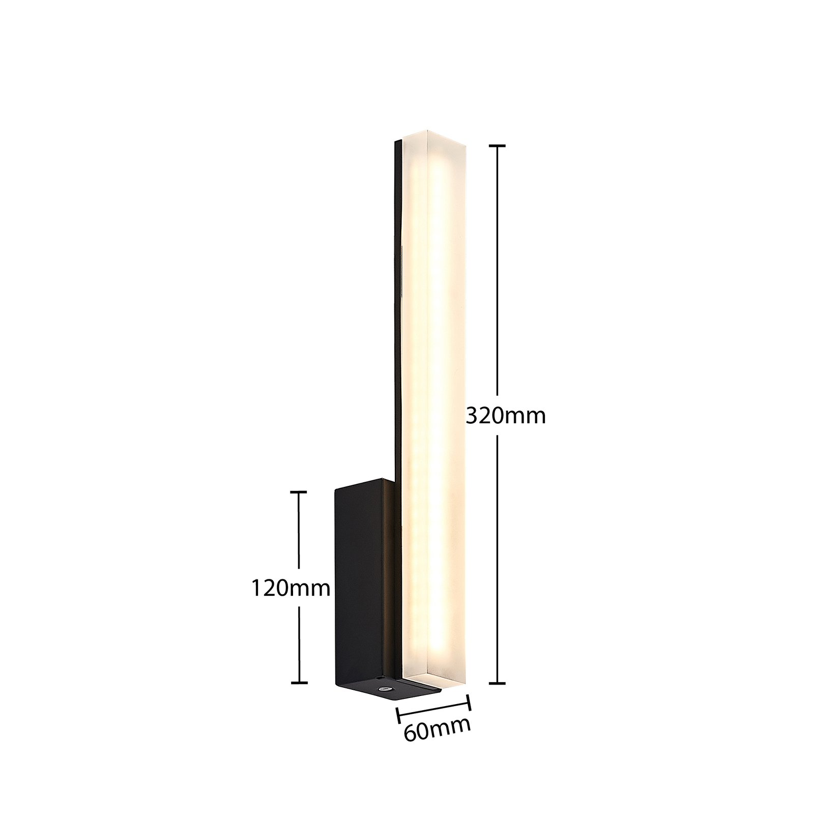 Lucande Lisana LED-Wandleuchte, IP44, vertikal