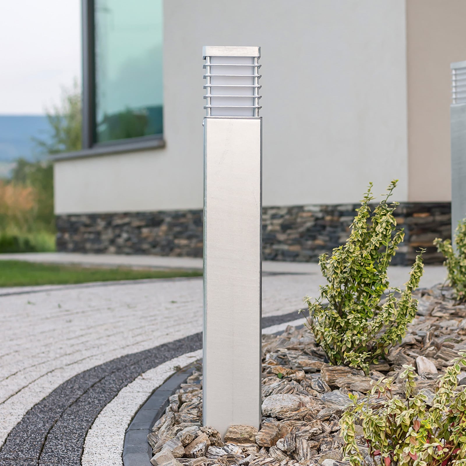 Halmstad LED-Pollerlampe, 85cm, alu, 8,5W, Erdanker Norlys - Aluminium