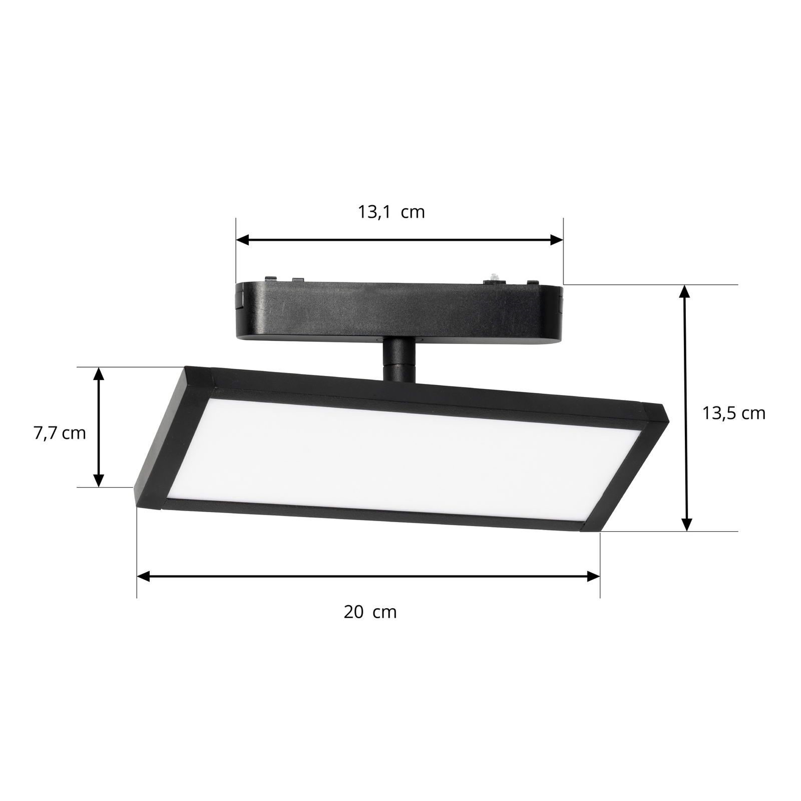 Lindby Panneau LED 48V Lumaro, noir, aluminium, longueur 20 cm