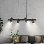 Závěsné světlo Duta, délka 120 cm, černá matná, kov 4-flg.