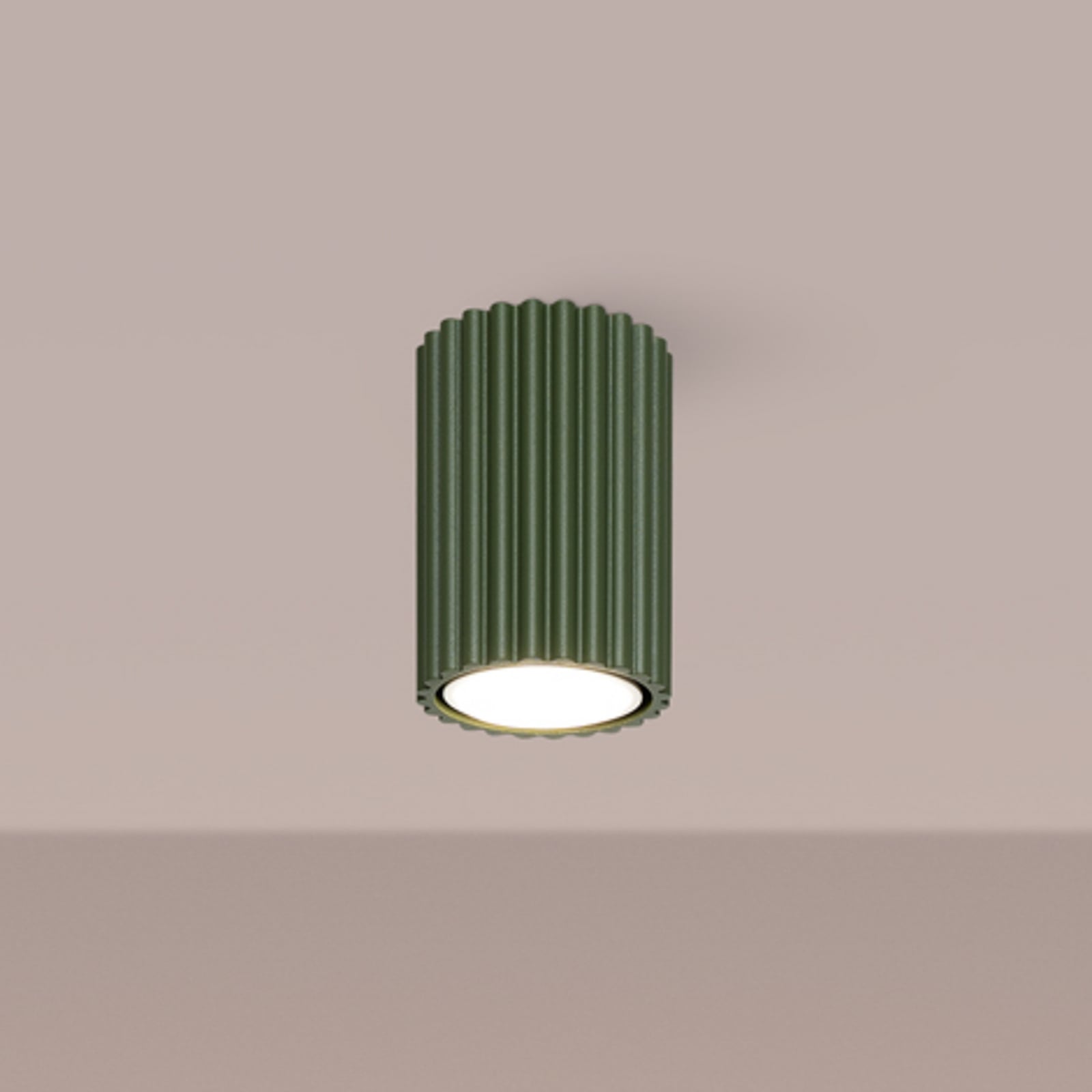 ALORA Deckenleuchte, olivgrün, Ø 7 cm, Metall, GU10 - SOLLUX