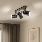 Esra griestu gaismeklis, melns, garums 45 cm, metāls, 3 gaismas