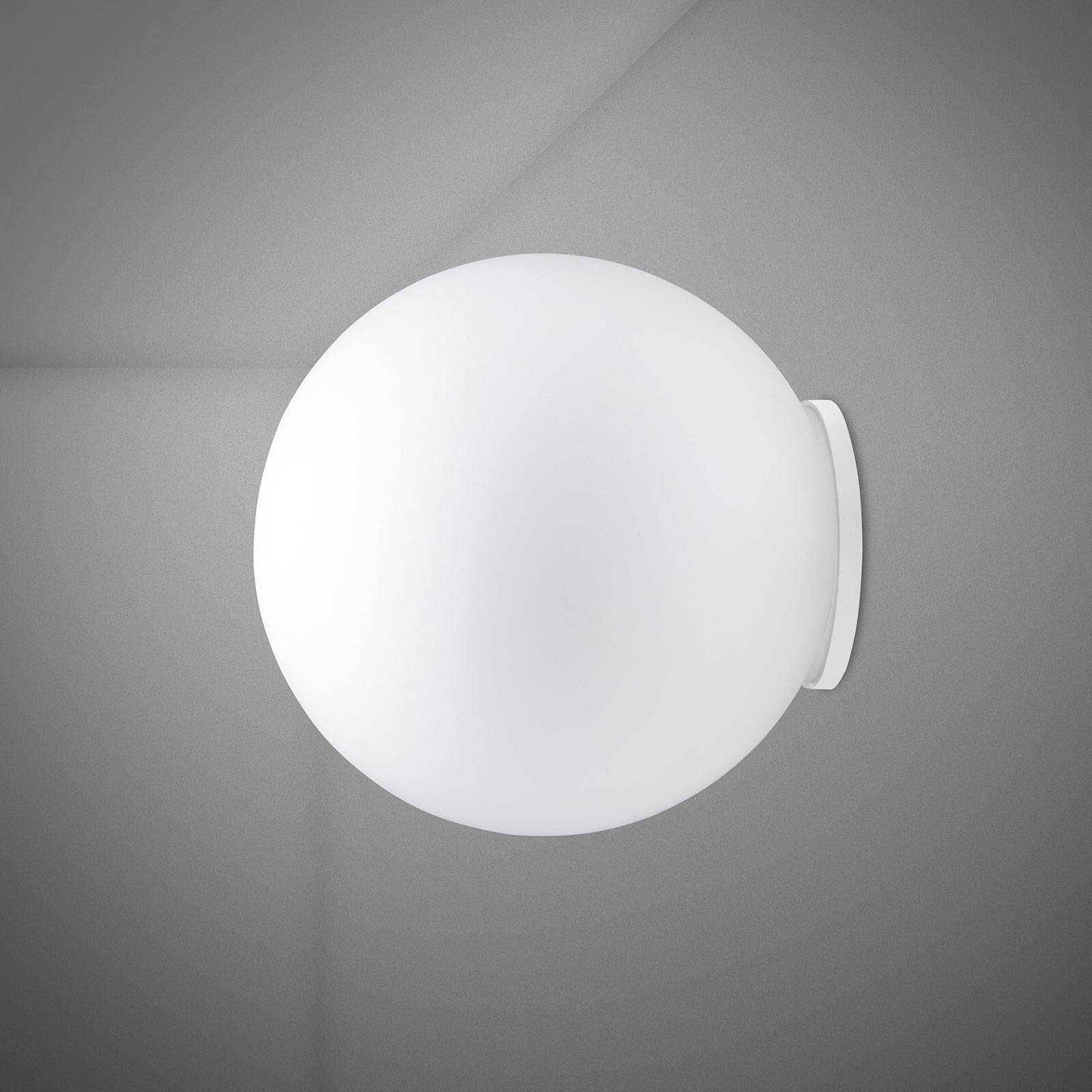 Fabbian Lumi Sfera glass wall light, Ø 35 cm, for Living / Dining Room, glass, metal, E27, 22 W, energy efficiency: A++