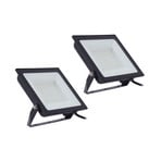 Prios LED-Außenstrahler Maikel, 100 W, Metall, 2er-Set
