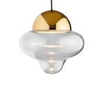 Lámpara colgante LED Nutty XL, transparente / dorado, Ø 30 cm, cristal