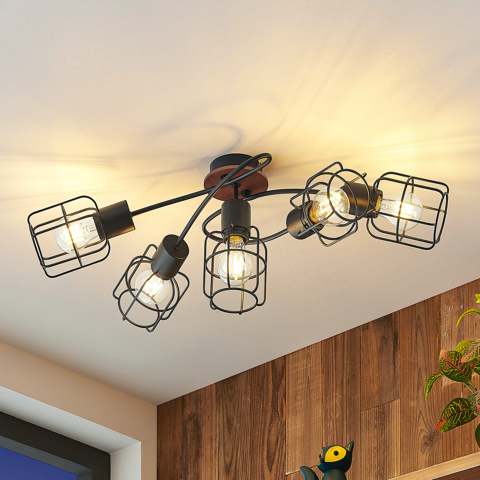 Lindby Telmos ceiling light, 5-bulb