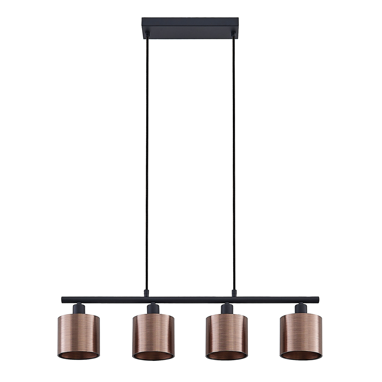 Lindby Joudy hanglamp, 4-lamps, brons donker