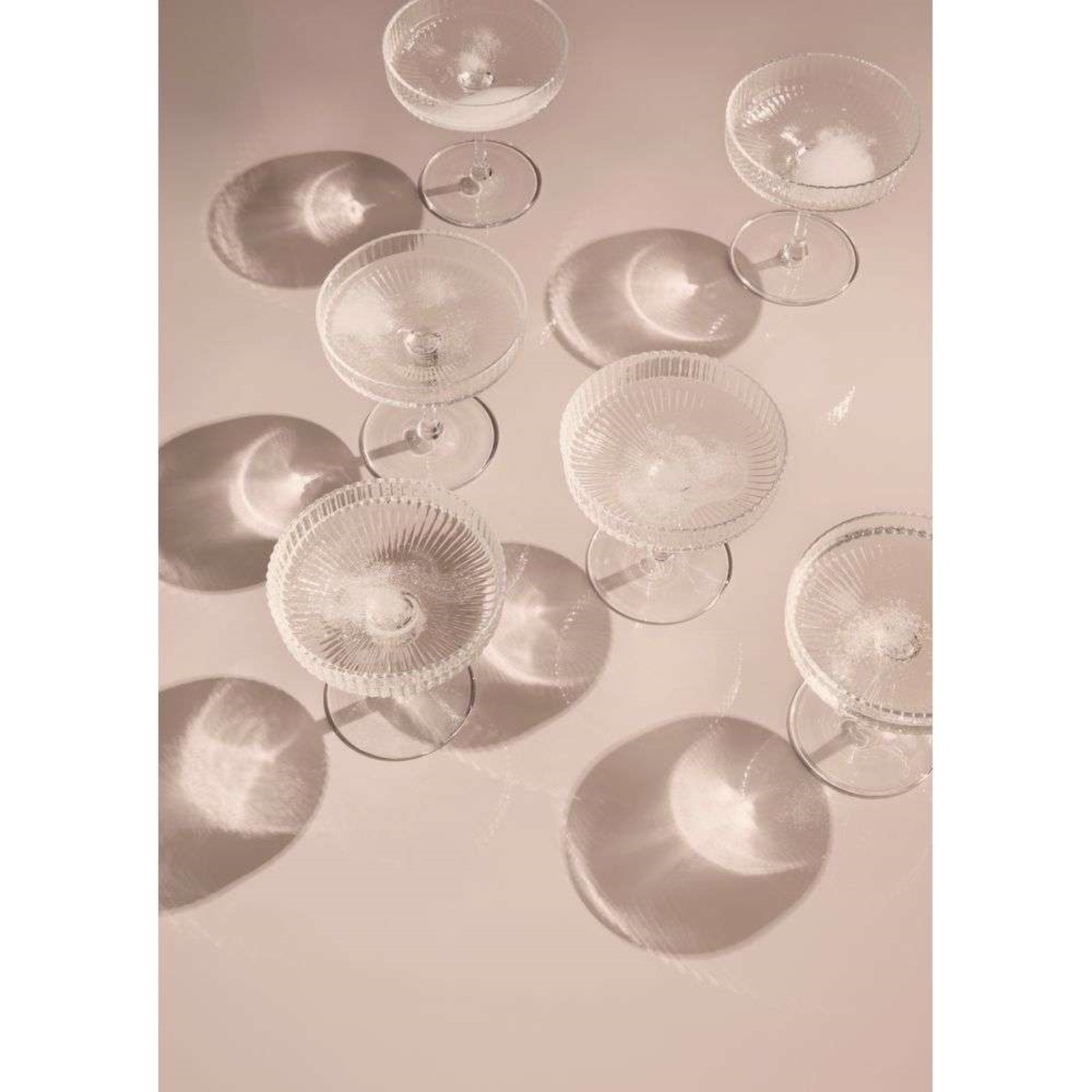 Ripple Champagne Saucers Set of 2 Clear - ferm LIVING